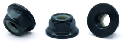 1/4-20 Flange Nylon Insert Locknuts / Steel / Black Oxide