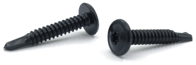 #14 x 1 1/2" Self-Drilling Screws / Six-Lobe (Torx®) / Modified Truss Head / Steel / Black Oxide