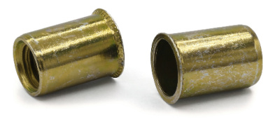 3/8-16 (Max Grip .200) Small Flange Threaded Inserts / Steel / Zinc Yellow