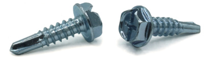 #8 x 1/2" Self-Drilling Screws / Combo / Hex Washer Head / Steel / Zinc
