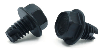 1/4-20 x 3/8" Type 1 Thread Cutting Screws / Unslotted / Hex Washer Head / Steel / Black Oxide