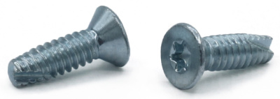 8-32 x 1" Type 23 Thread Cutting Screws / Six-Lobe (Torx®) / Flat Head / Steel / Zinc