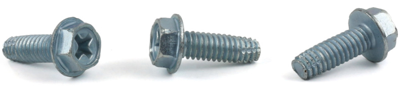 10-32 x 1/2" Type F Grounding Thread Cutting Screws / Phillips / Hex Washer Head / Steel / Zinc Green