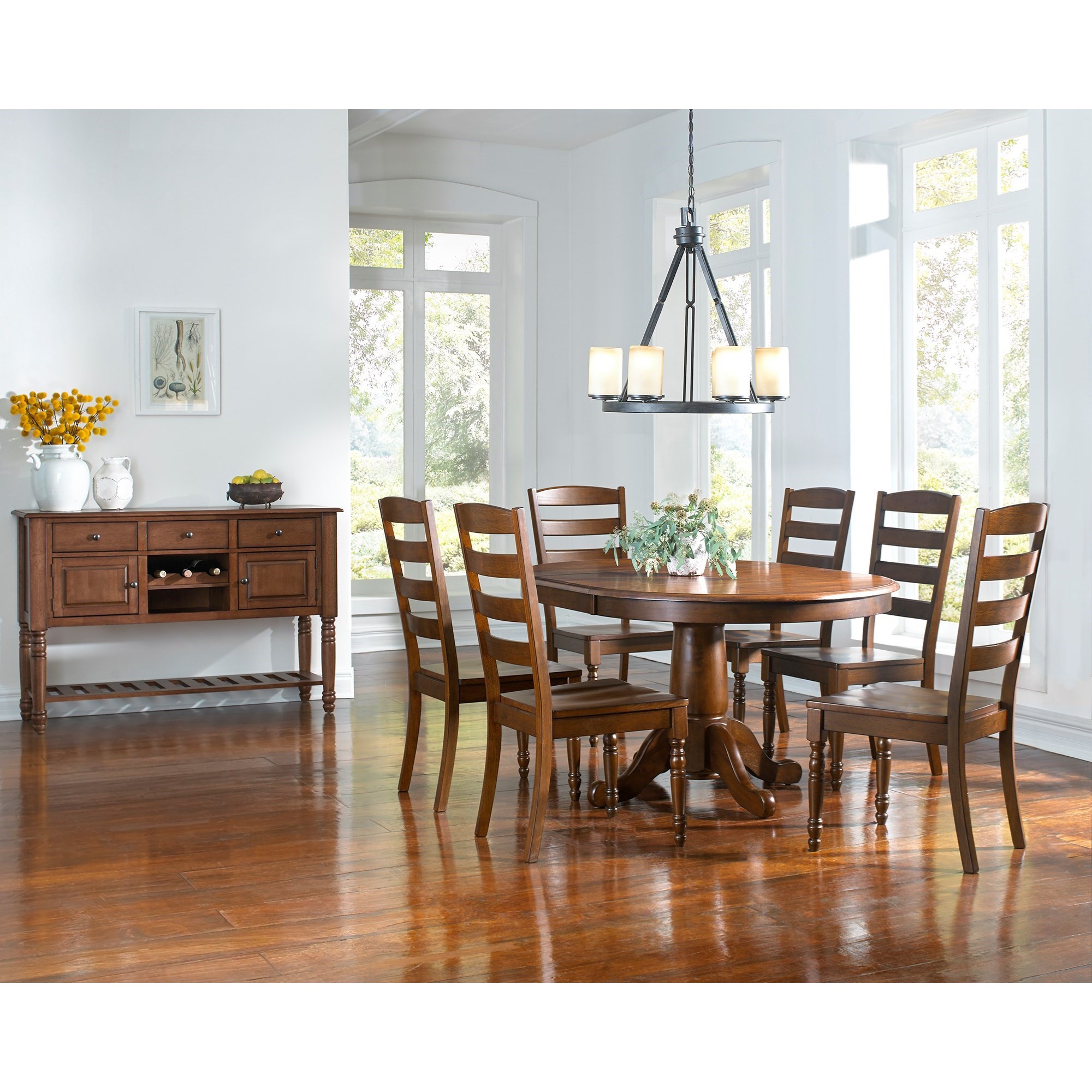 Oval Single Pedestal Dining Table with Extension Leaf by AAmerica ... Oval Single Pedestal Dining Table with Extension Leaf by AAmerica ...