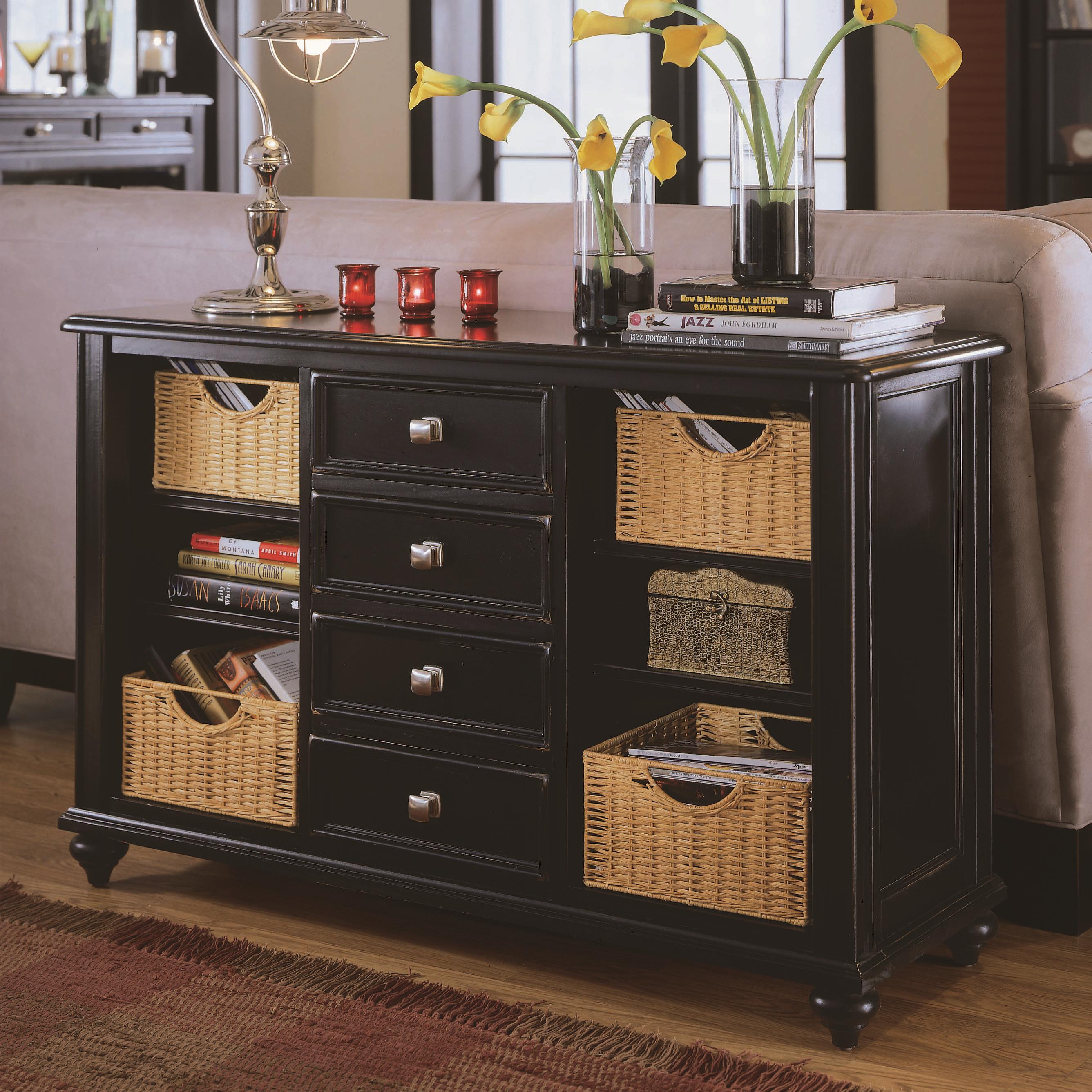 Console Table With Drawers And Baskets By American Drew Wolf - Console Table With Drawers And Baskets · Sofa Table console table with drawers and baskets by american drew wolf - console table with drawers and baskets · sofa table