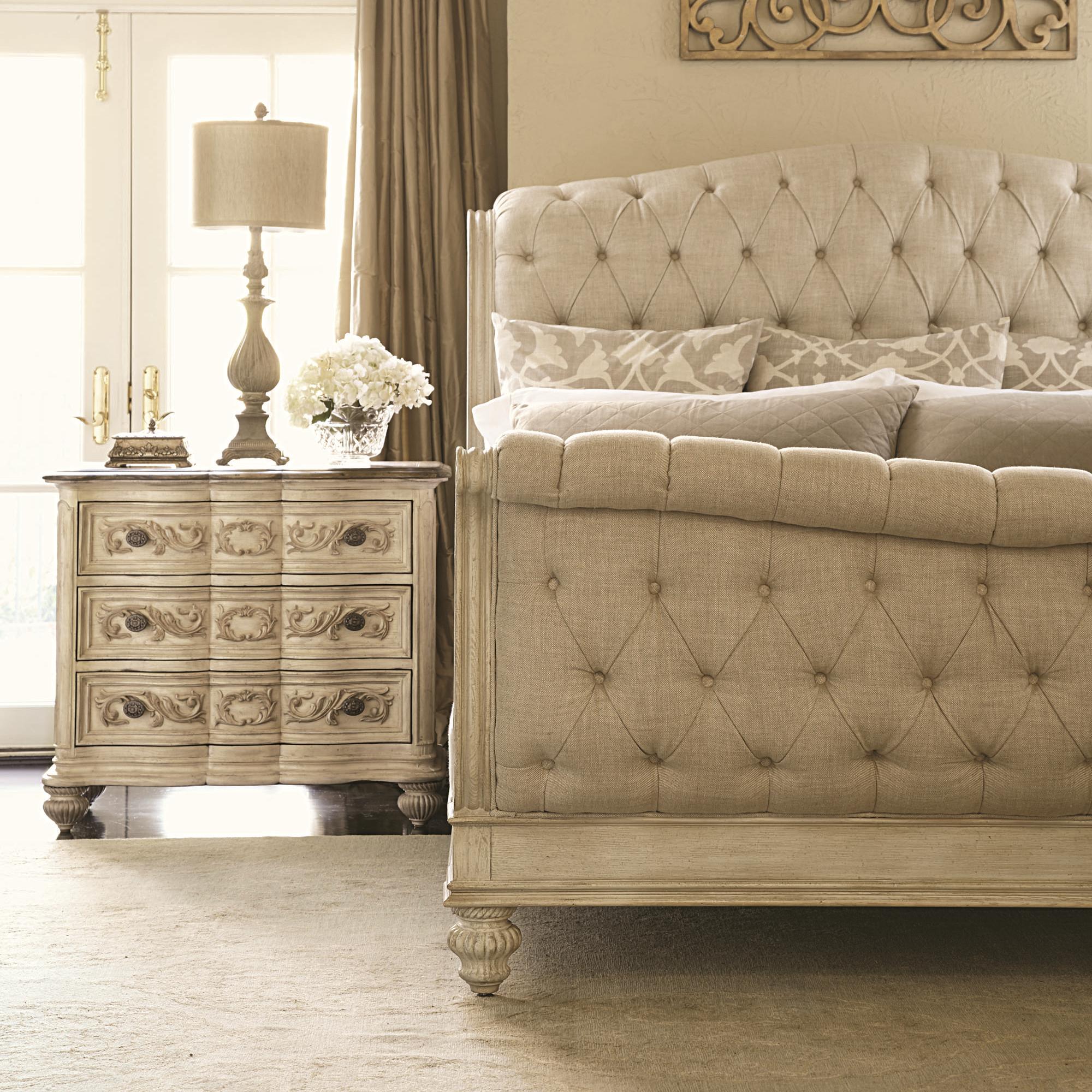Queen Sleigh Bed with Linen Tufted Headboard and Footboard by 