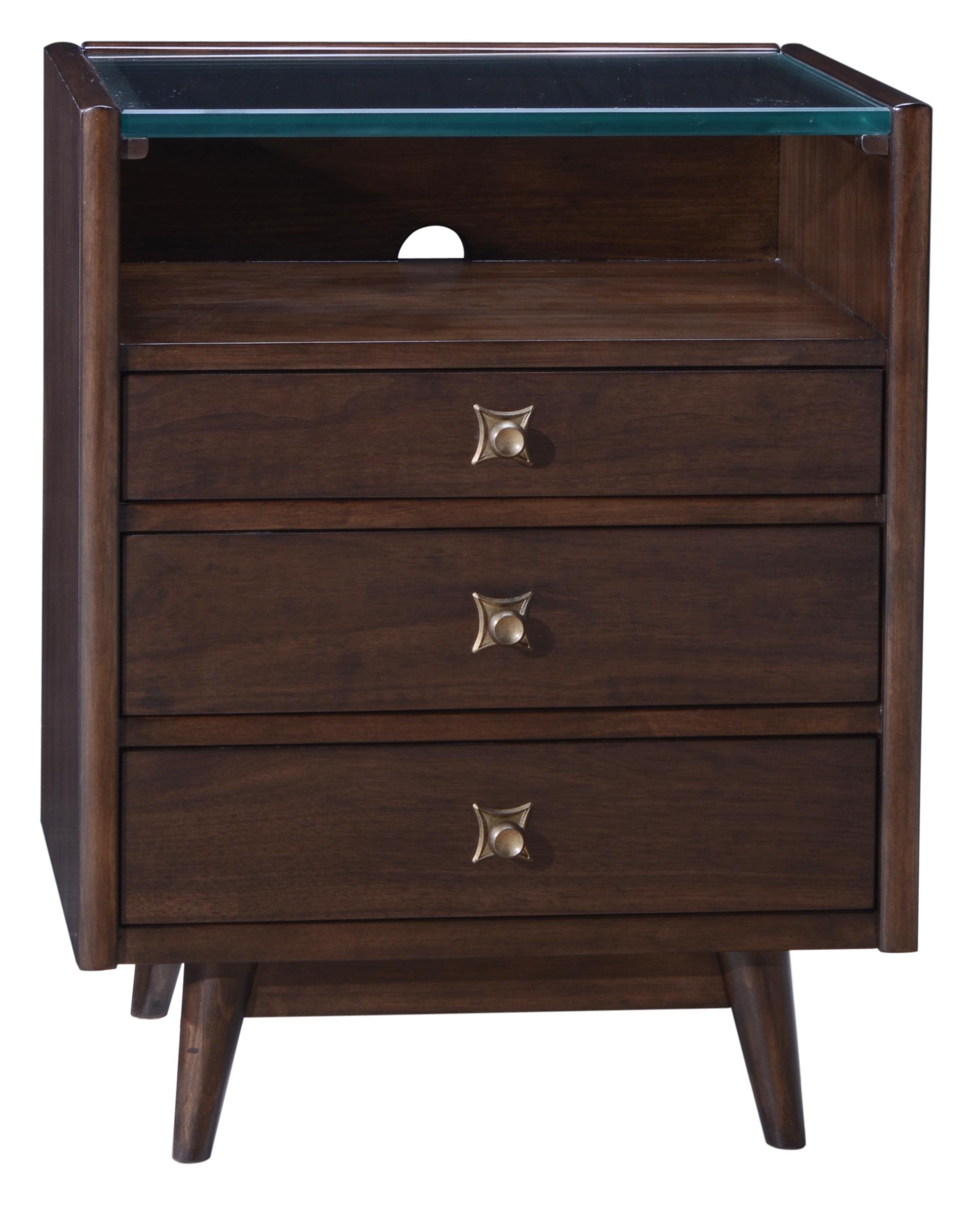 Midcentury Modern Silver Lake Nightstand With Glass Top And Shelf - Midcentury Modern Silver Lake Nightstand With Glass Top And Shelf Withwire Management midcentury modern silver lake nightstand with glass top and shelf - midcentury modern silver lake nightstand with glass top and shelf withwire management