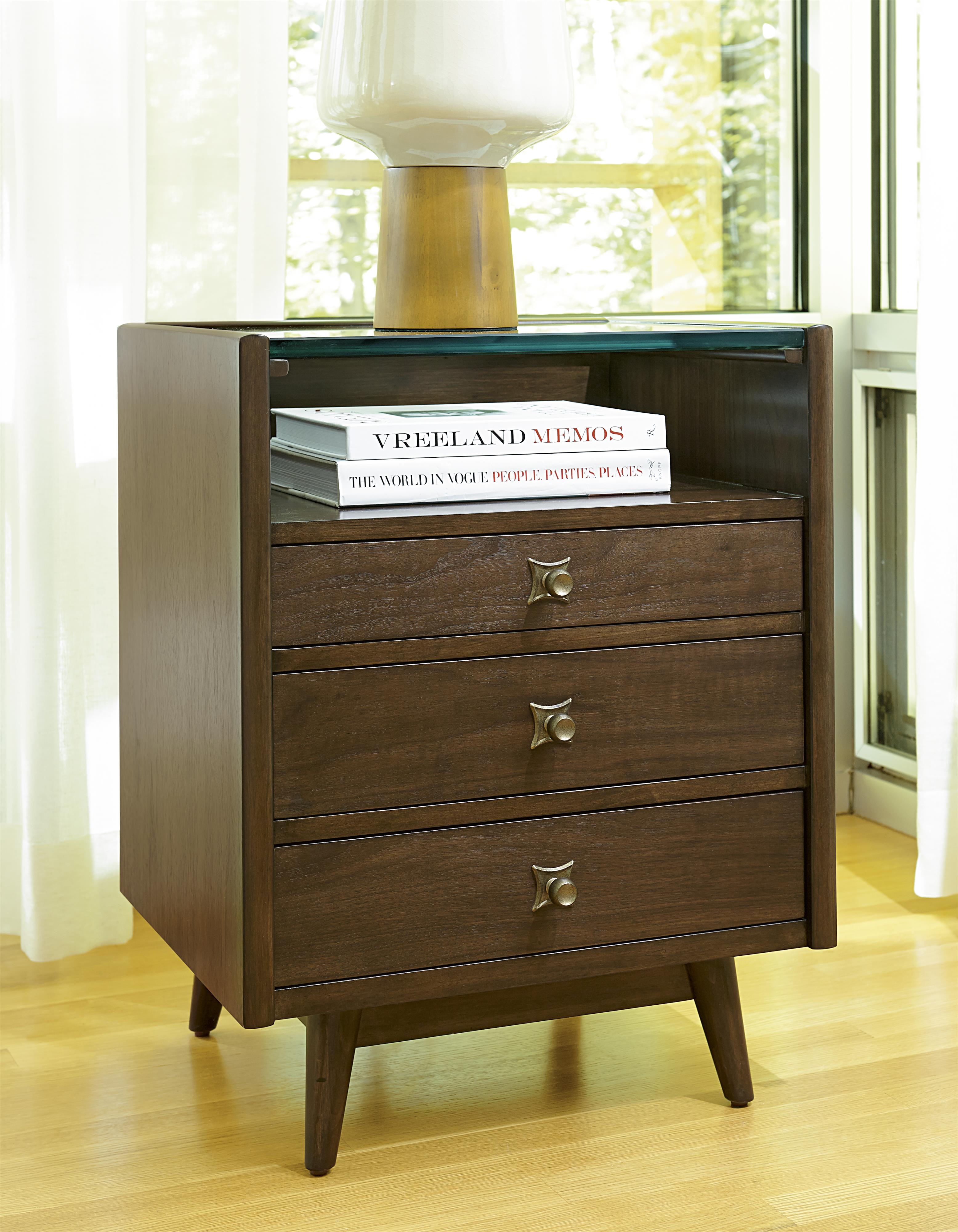 Midcentury Modern Silver Lake Nightstand With Glass Top And Shelf - Midcentury Modern Silver Lake Nightstand With Glass Top And Shelf Withwire Management midcentury modern silver lake nightstand with glass top and shelf - midcentury modern silver lake nightstand with glass top and shelf withwire management