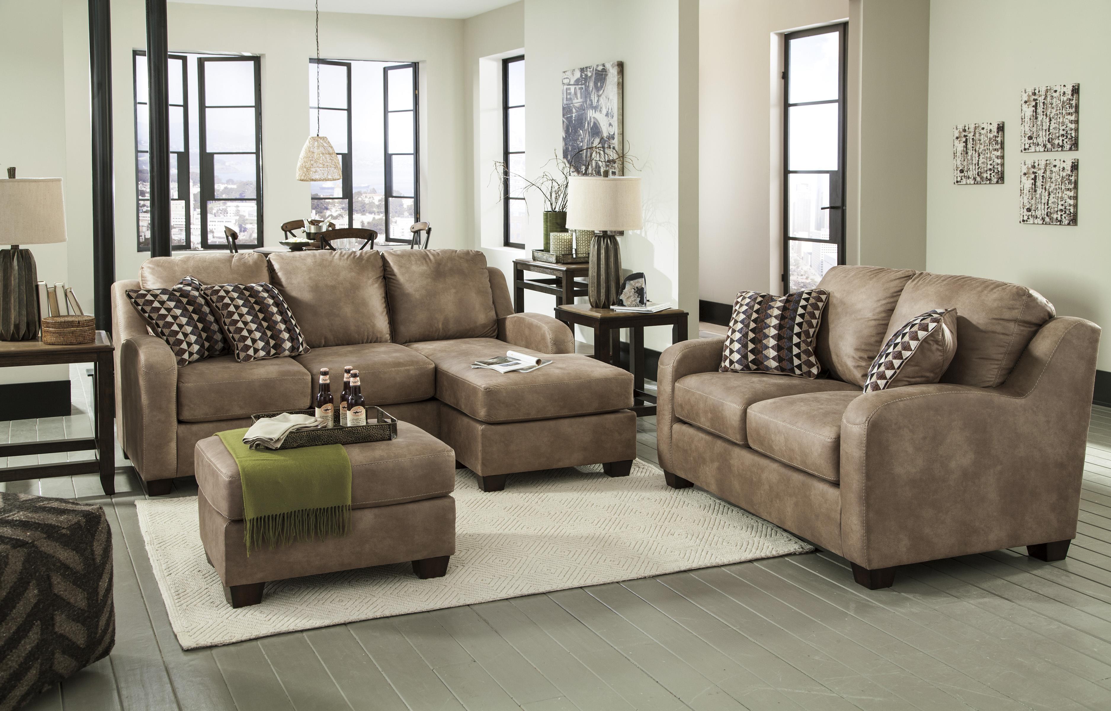 Contemporary Faux Leather Sofa Chaise By Benchcraft Wolf And Contemporary Faux Leather Sofa Chaise By Benchcraft Wolf And