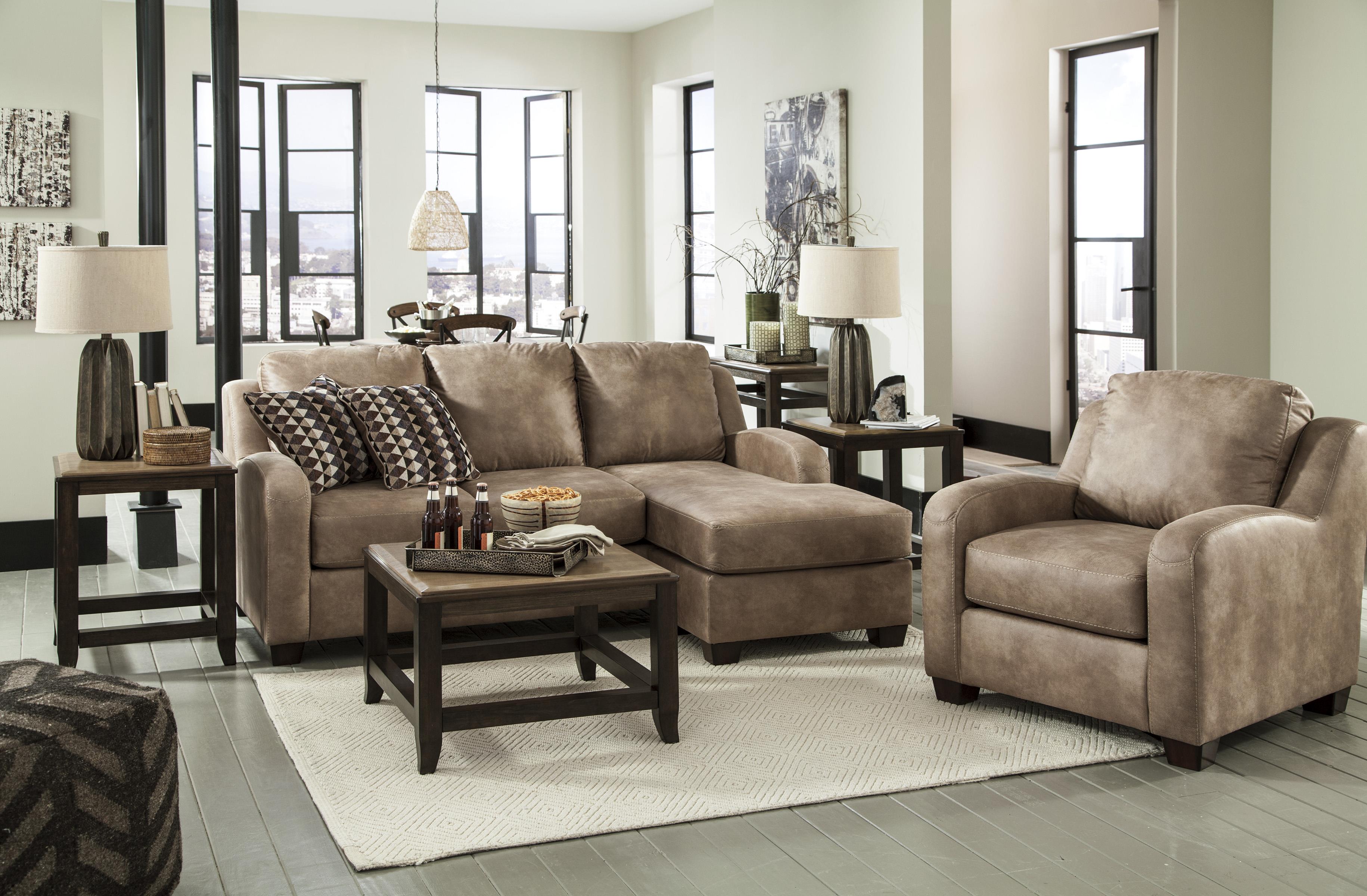 Contemporary Faux Leather Sofa Chaise by Benchcraft