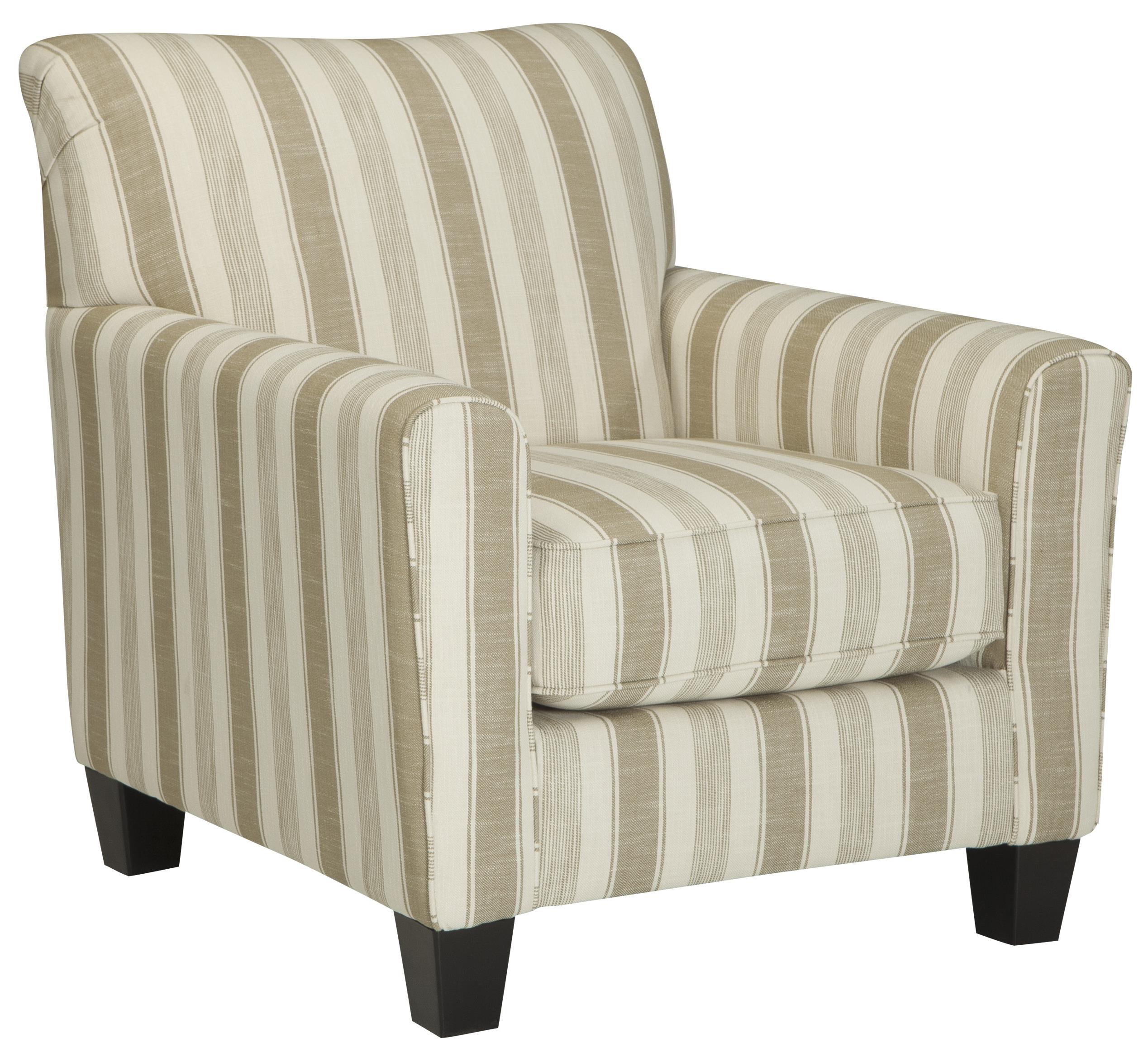 accent chair with neutral stripe fabric by benchcraft wolf and