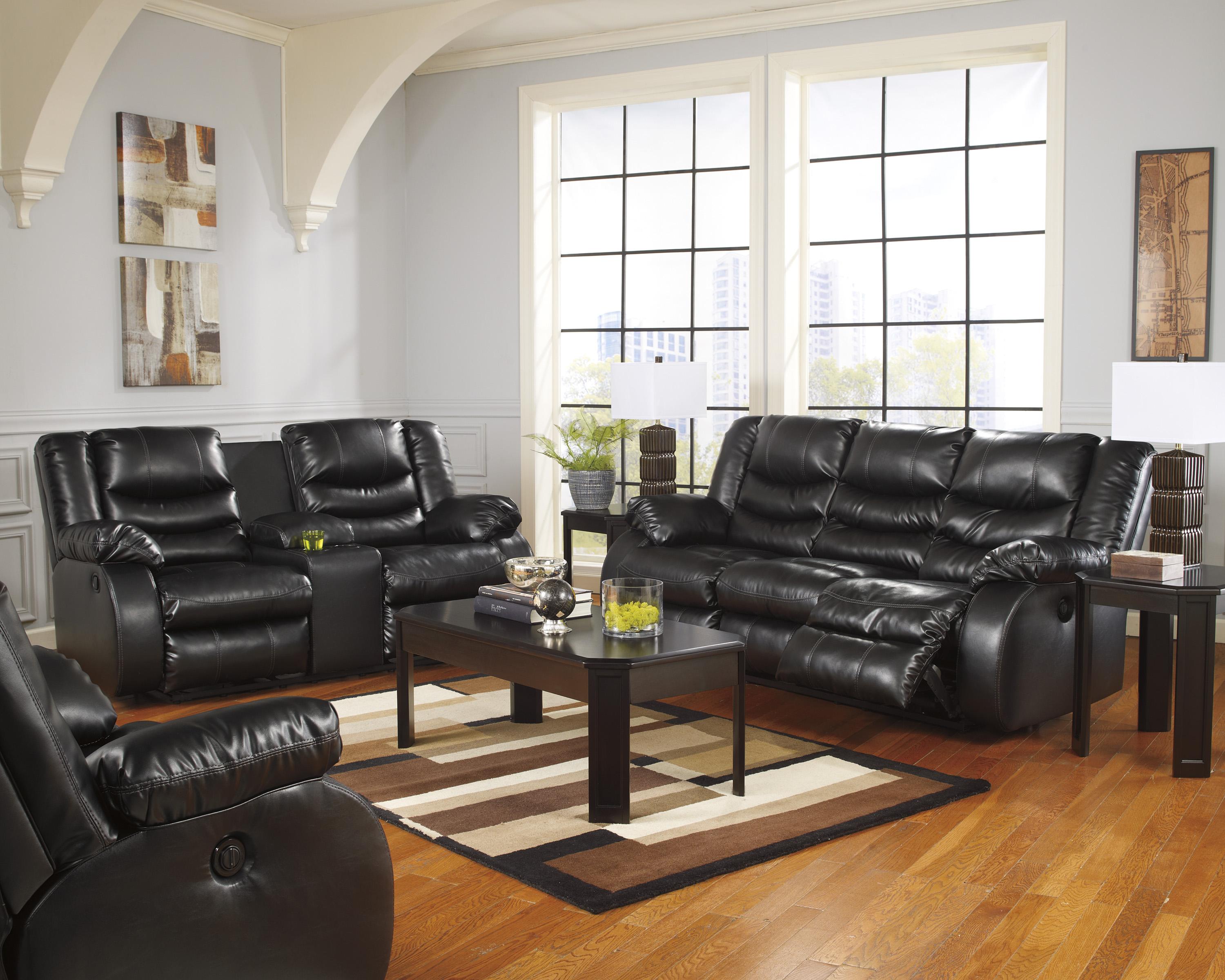 Contemporary Faux Leather Reclining Sofa with Pillow Arms by
