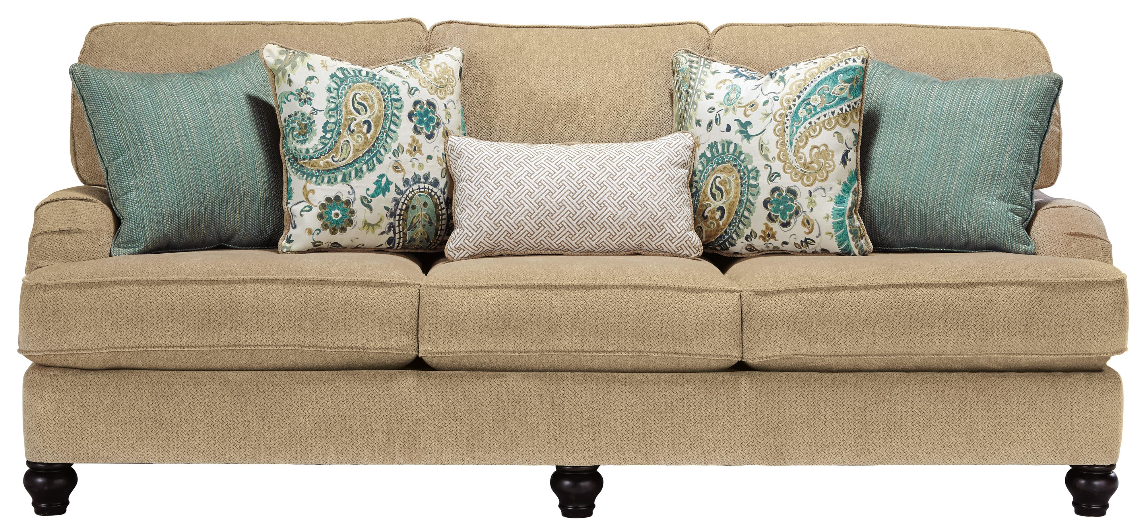 Sofa With Reversible Coil Seat Cushions & English Arms Sofa With Reversible Coil Seat Cushions & English Arms