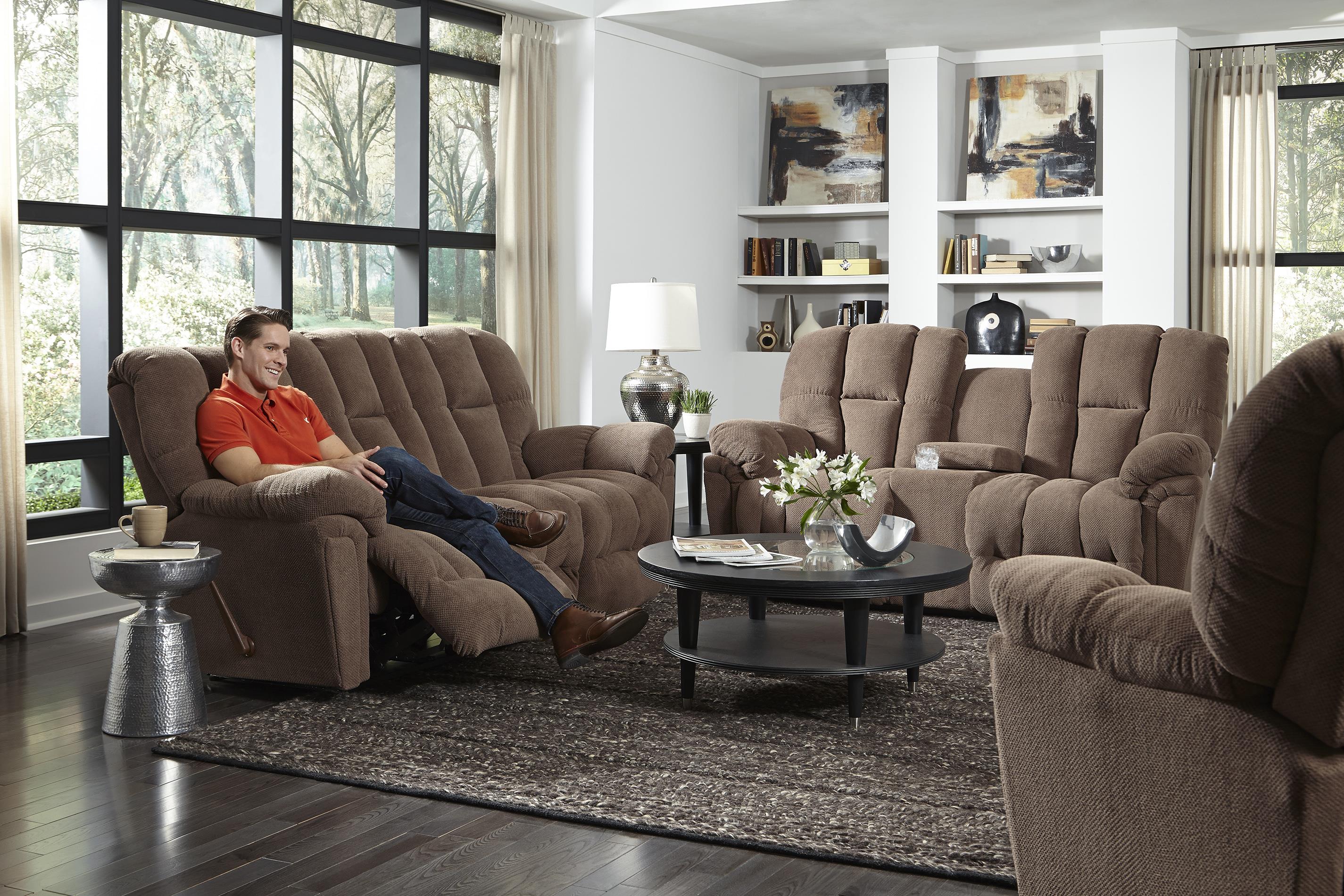 Casual Plush Power Reclining Sofa with FullCoverage Chaise Legrest by