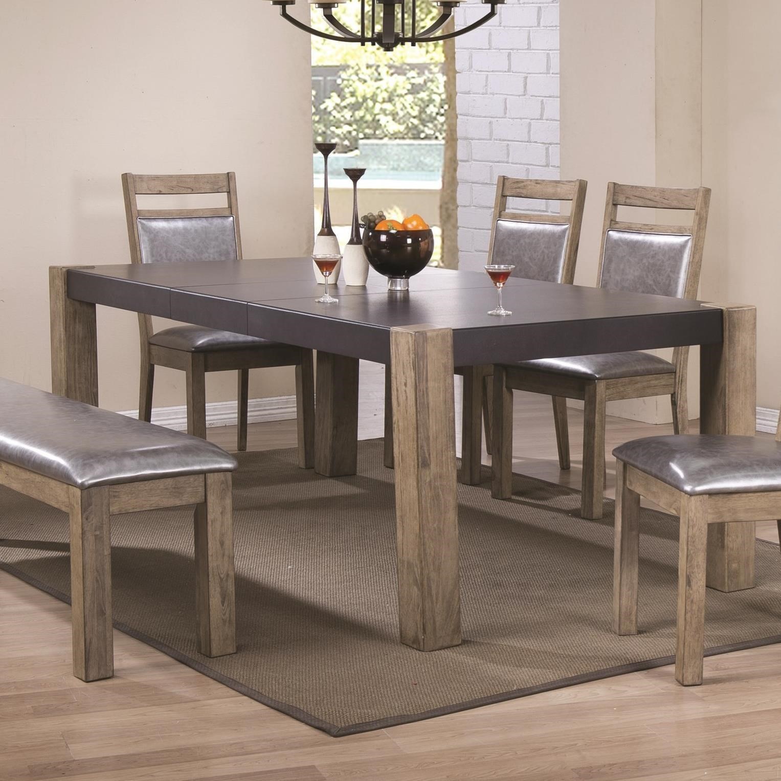 Two-Tone Finish Dining Table with Butterfly Leaf by Coaster | Wolf ... Two-Tone Finish Dining Table with Butterfly Leaf by Coaster | Wolf ...