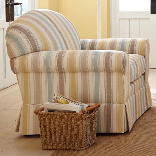Casual Upholstered Chair with Arched Back and Skirt by Craftmaster