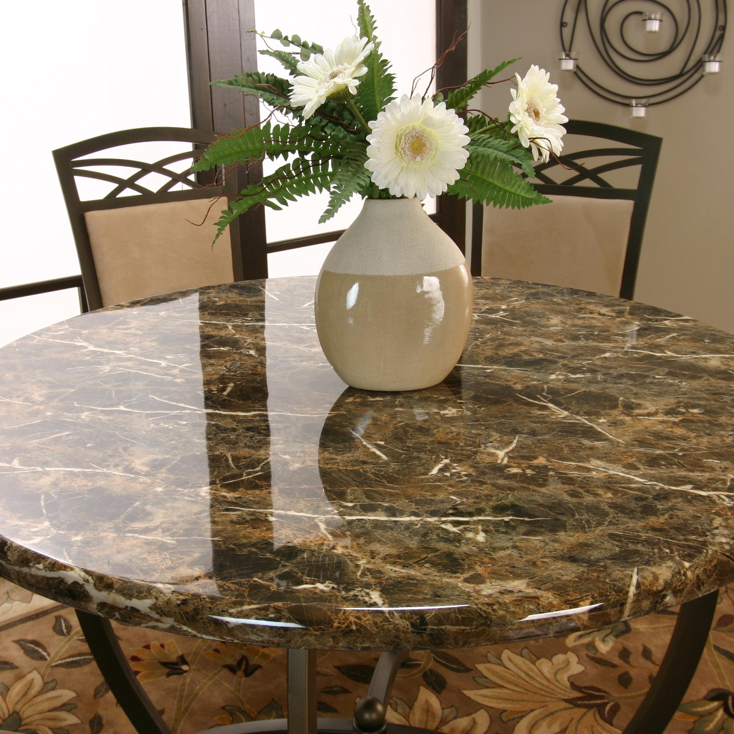 Round Dinner Table w/ Faux Marble Top by Cramco, Inc | Wolf and ... Round Dinner Table w/ Faux Marble Top by Cramco, Inc | Wolf and ...
