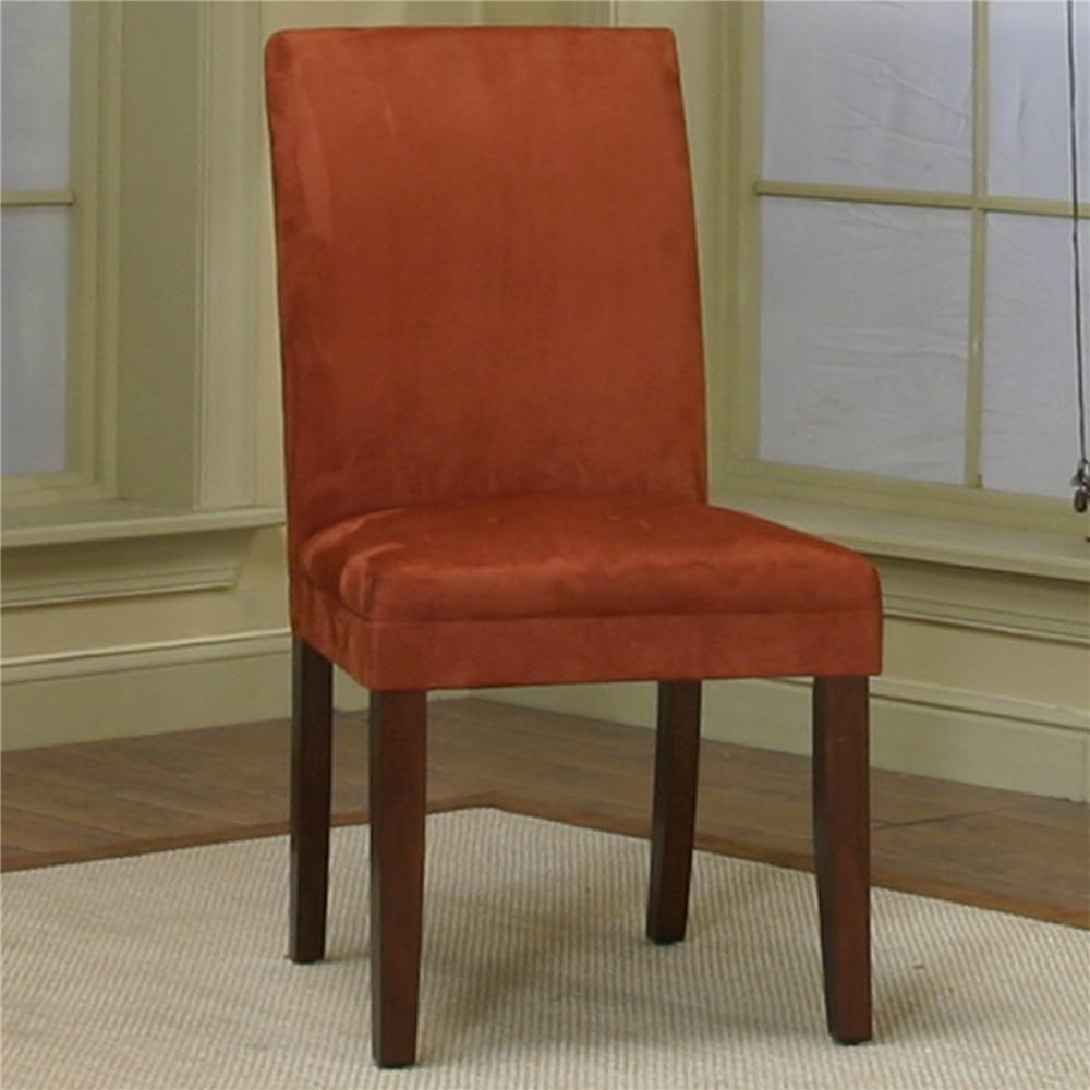 dining side chair with brick micro suede fabric by cramco inc