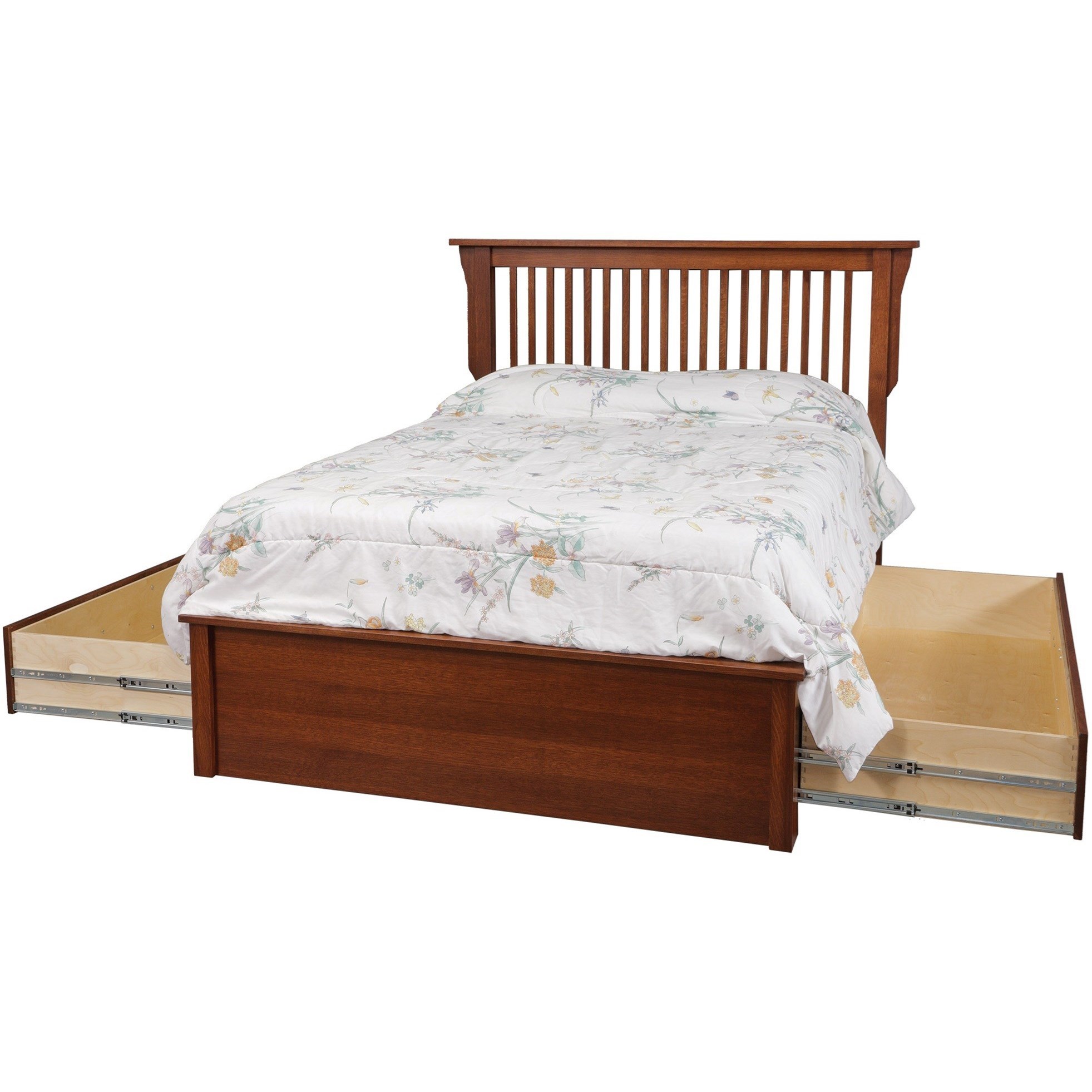 Queen Pedestal Bed W/ 60" Storage Drawer on Each Side by ... Queen Pedestal Bed W/ 60" Storage Drawer on Each Side by ...