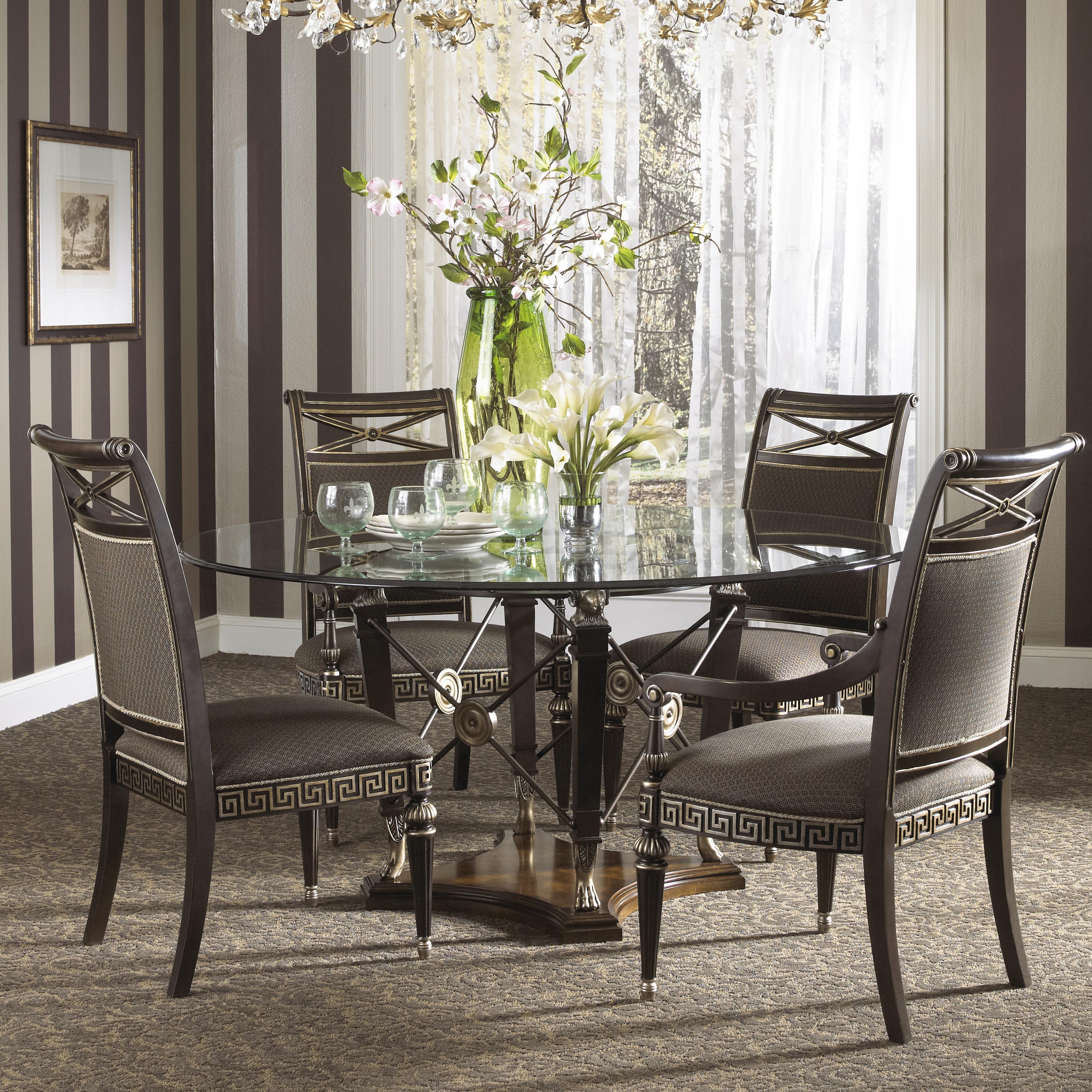 Formal Round Dining Room Sets formal grecian style round dining table with glass topfine Formal Round Dining Room Sets formal grecian style round dining table with glass topfine