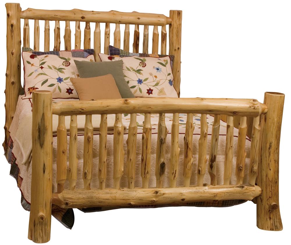 Queen Small Spindle Log Bed with Hand Peeled Logs by ...