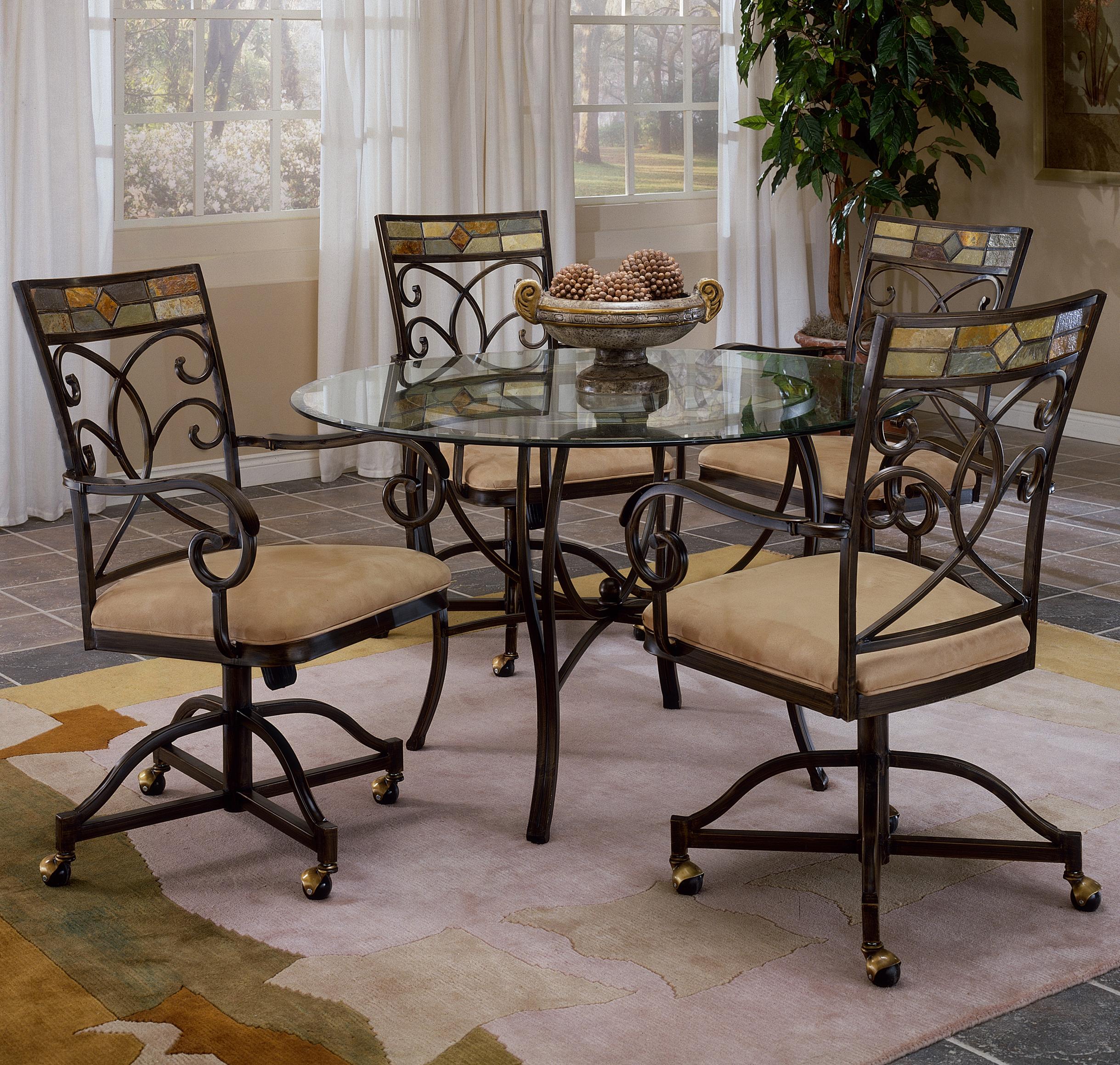 Slate Accented Dining Chair with Casters by Hillsdale | Wolf and ... Slate Accented Dining Chair with Casters by Hillsdale | Wolf and ...
