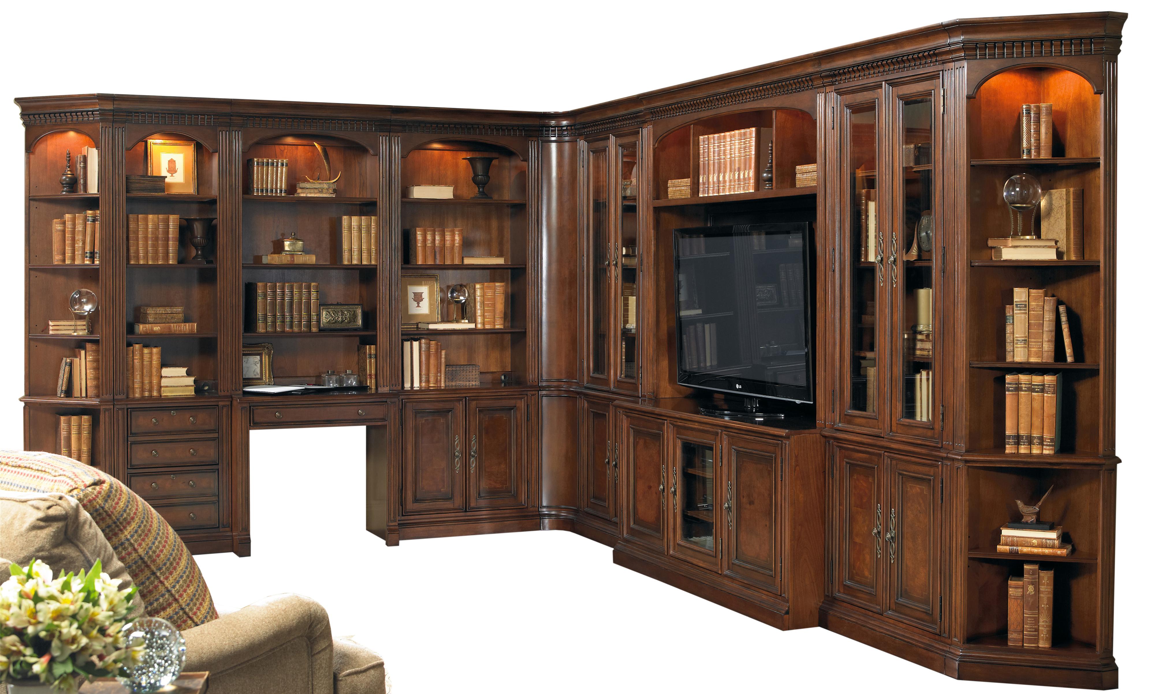 11-Piece Entertainment and Office Corner Wall Unit by Hooker ... 11-Piece Entertainment and Office Corner Wall Unit by Hooker ...