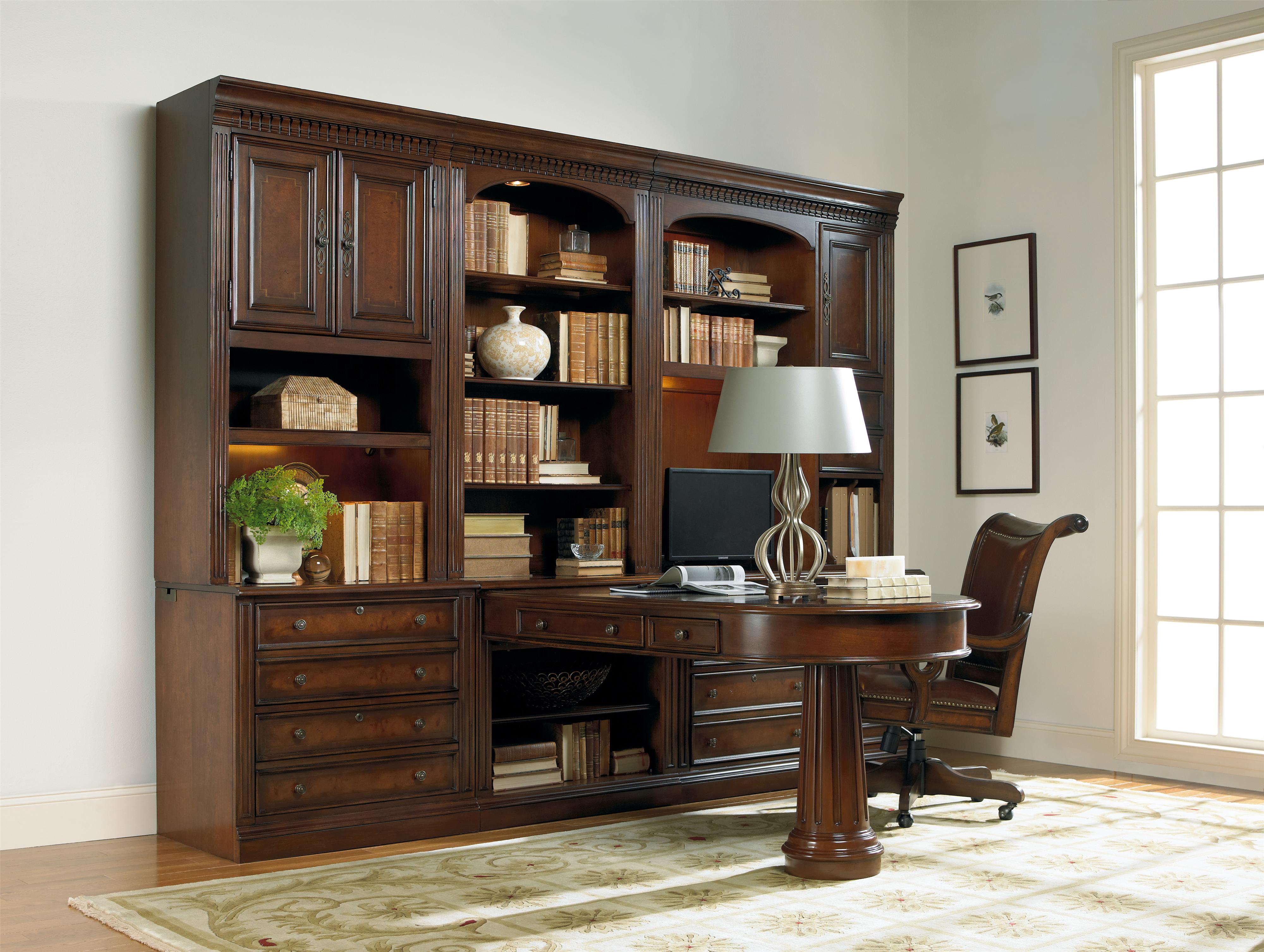 office wall unit with peninsula desk, computer credenza and wall office wall unit with peninsula desk, computer credenza and wall