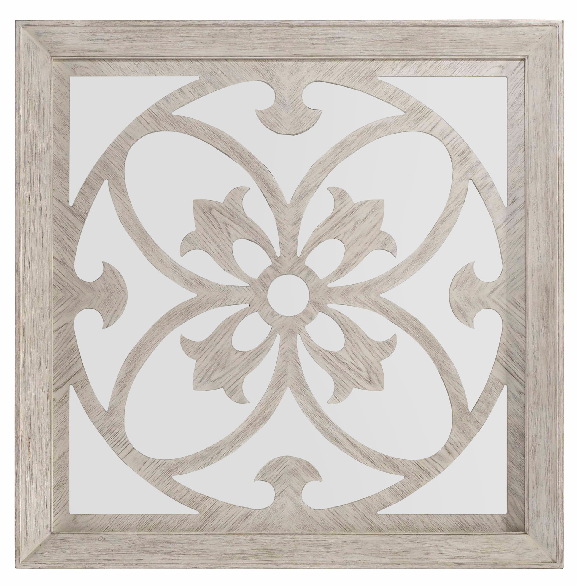 decorative square mirror with wood overlay by hooker furniture