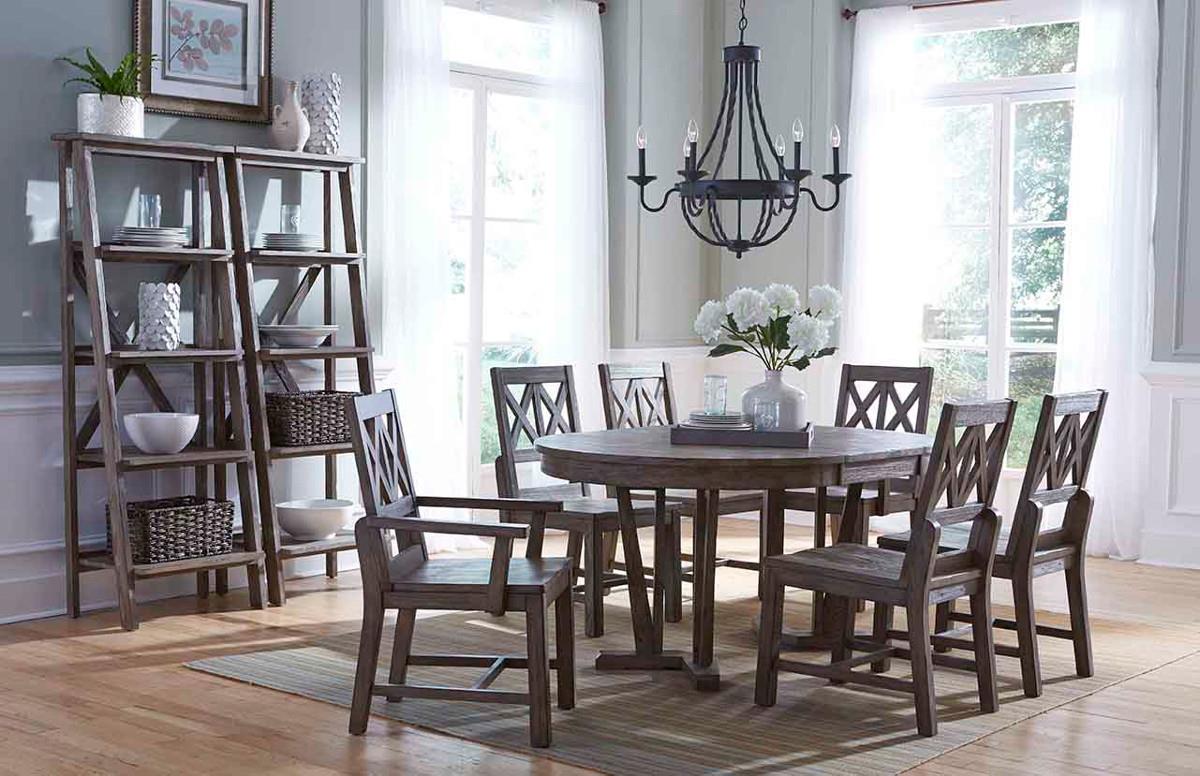 Rustic Solid Wood Arm Chair With Weathered Gray Finish And X Lattice Rustic Solid Wood Arm Chair With Weathered Gray Finish And X Lattice