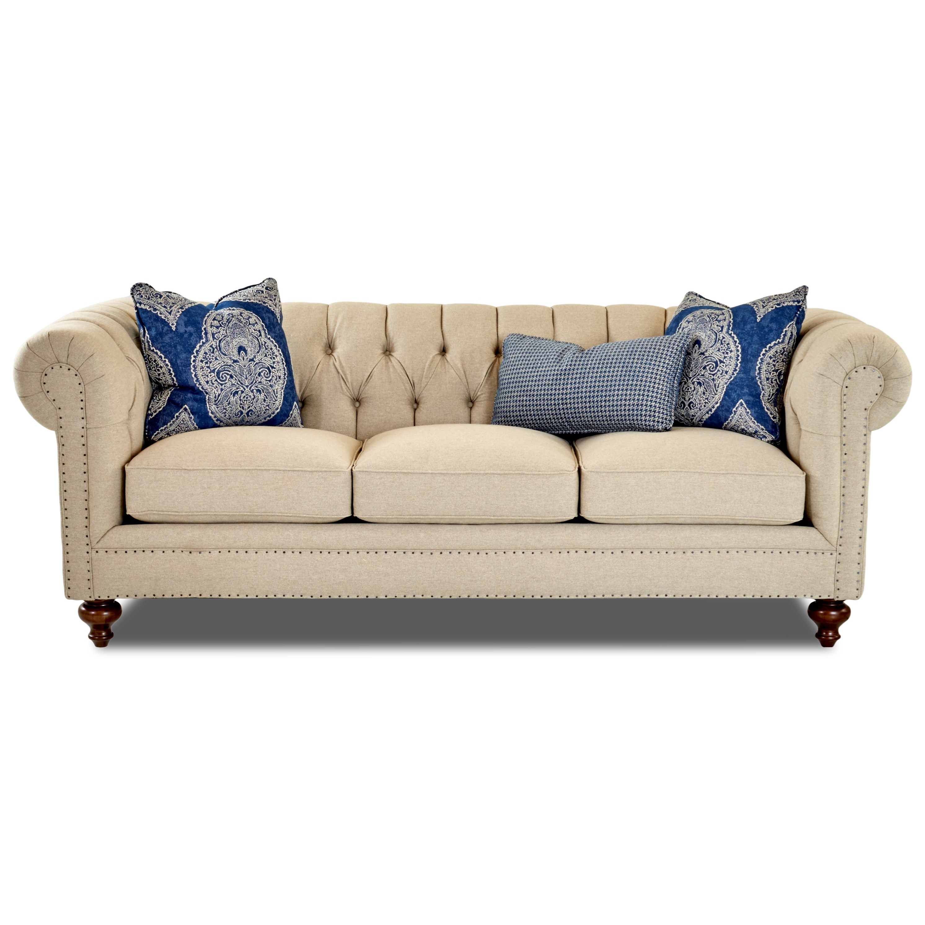Traditional Chesterfield Sofa With Tack Nails By Klaussner Wolf