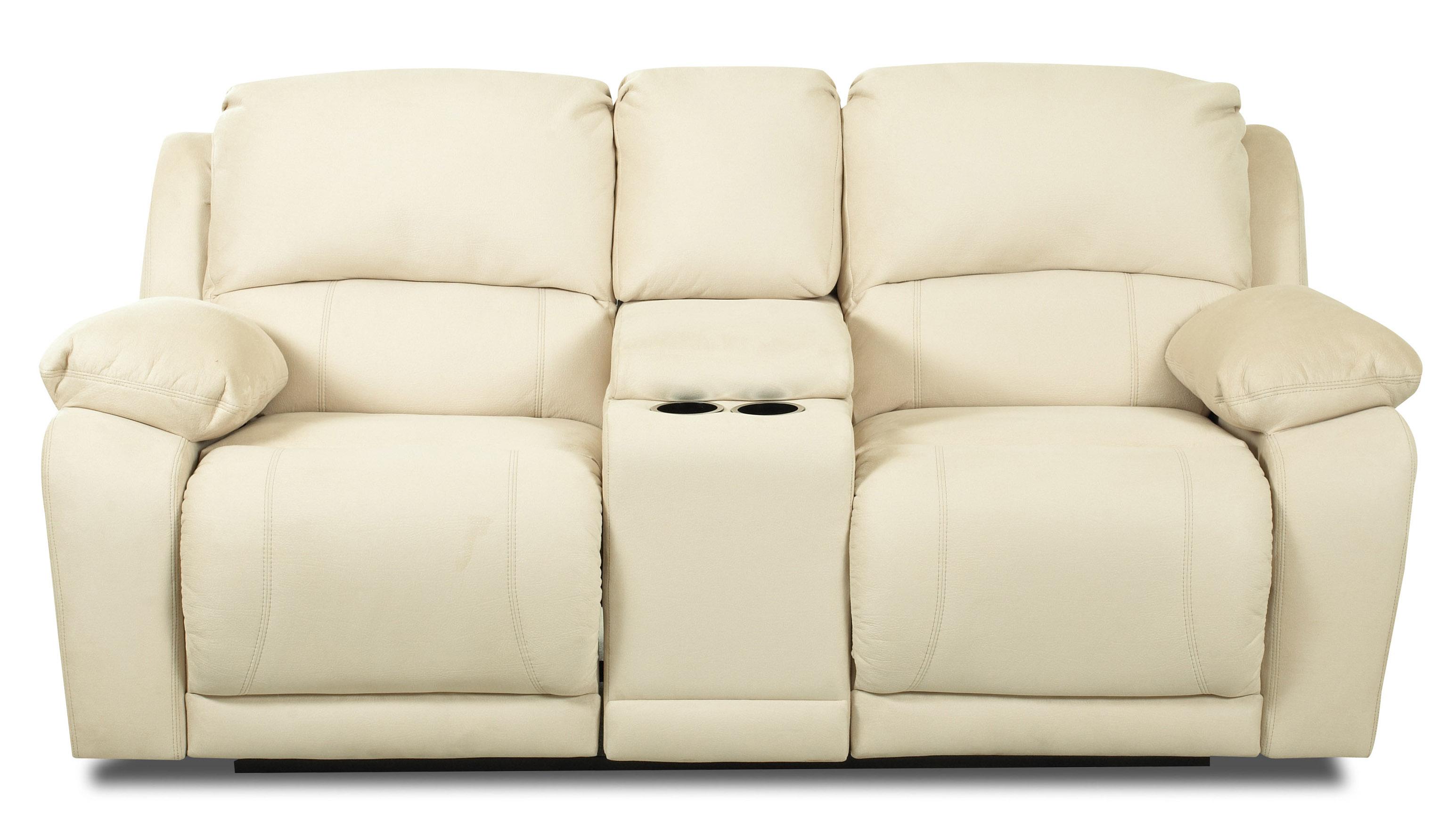 Dual Unit Reclining Loveseat with Storage Console by Klaussner