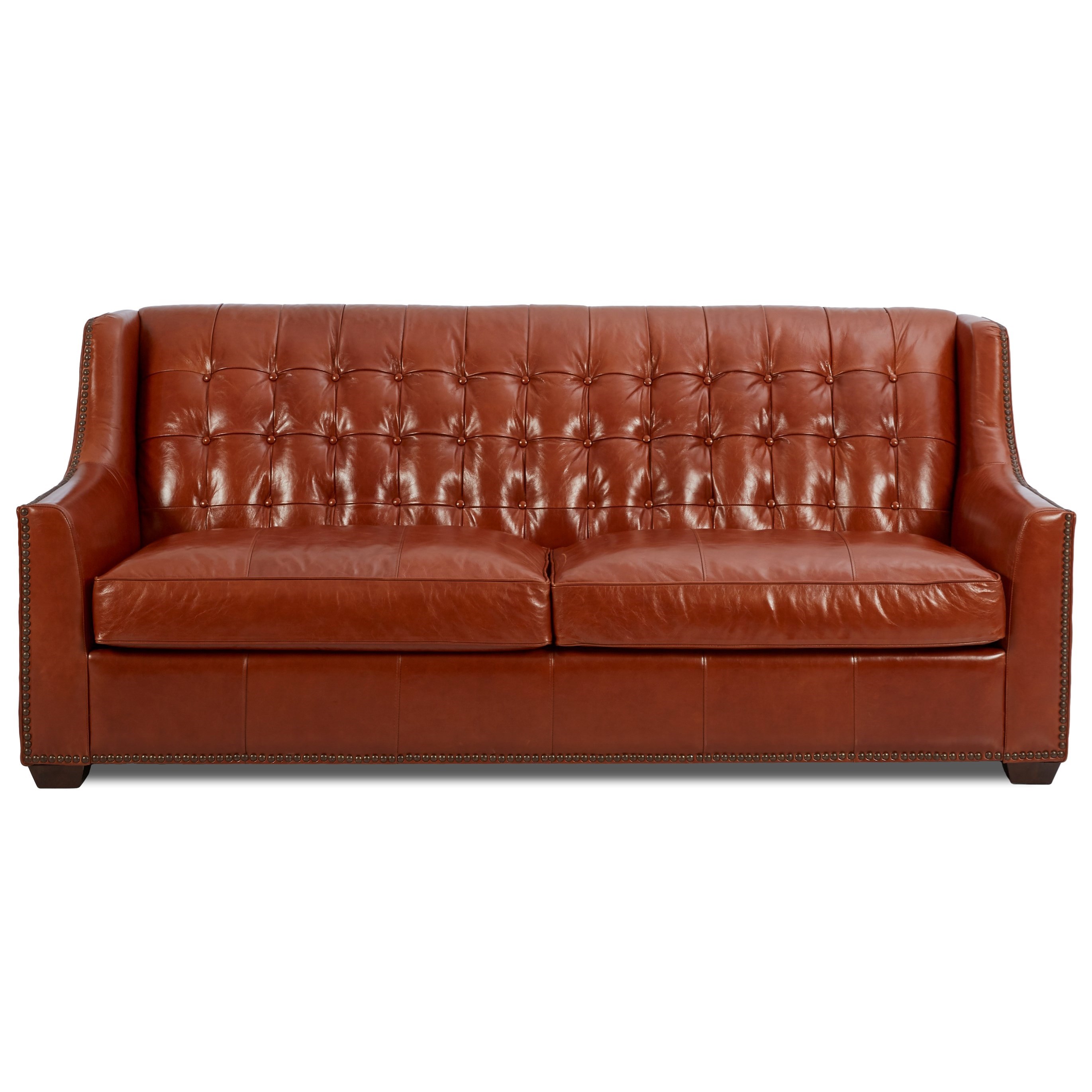 Transitional Leather Sofa with Button Tufting by Klaussner