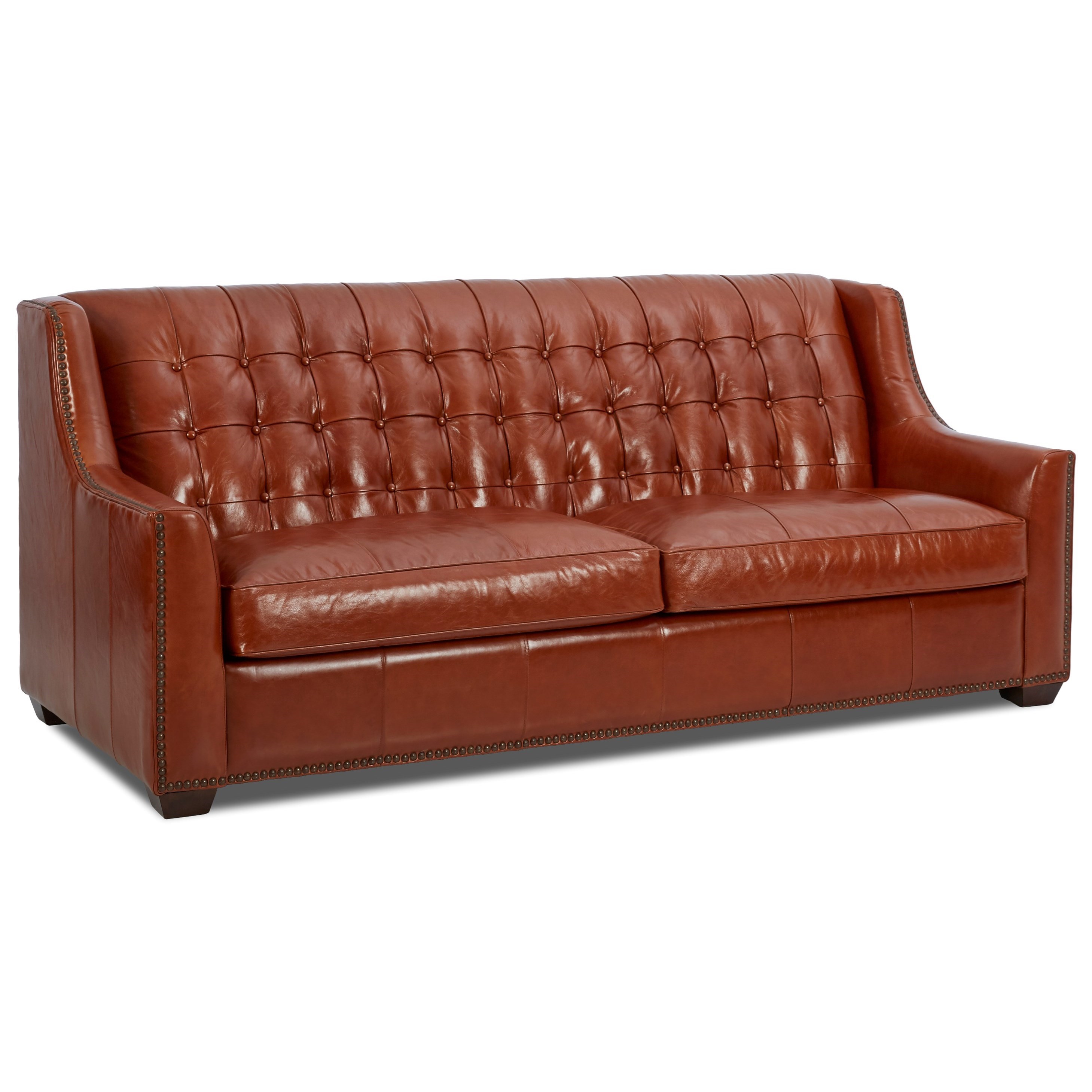 Transitional Leather Sofa with Button Tufting by Klaussner