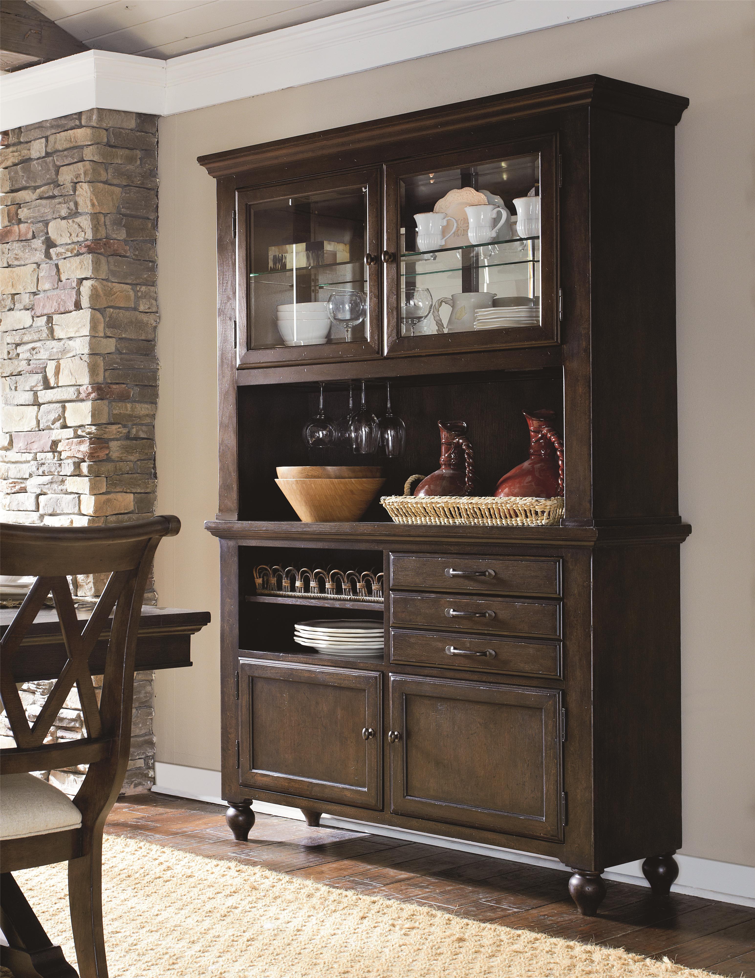 Complete China Cabinet With Mirrored Back And Wine Storage By