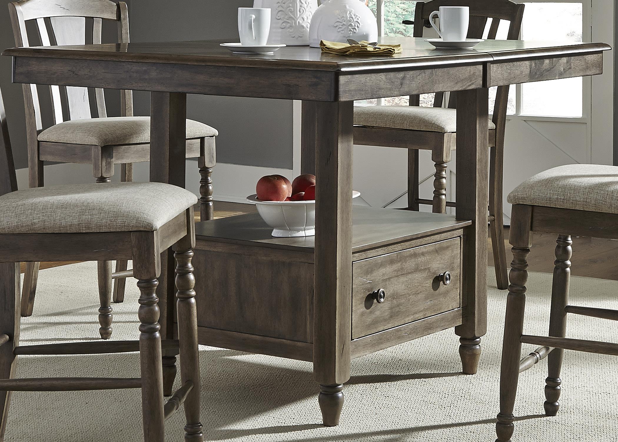 Center Island Gathering Table with Built In Storage by Liberty