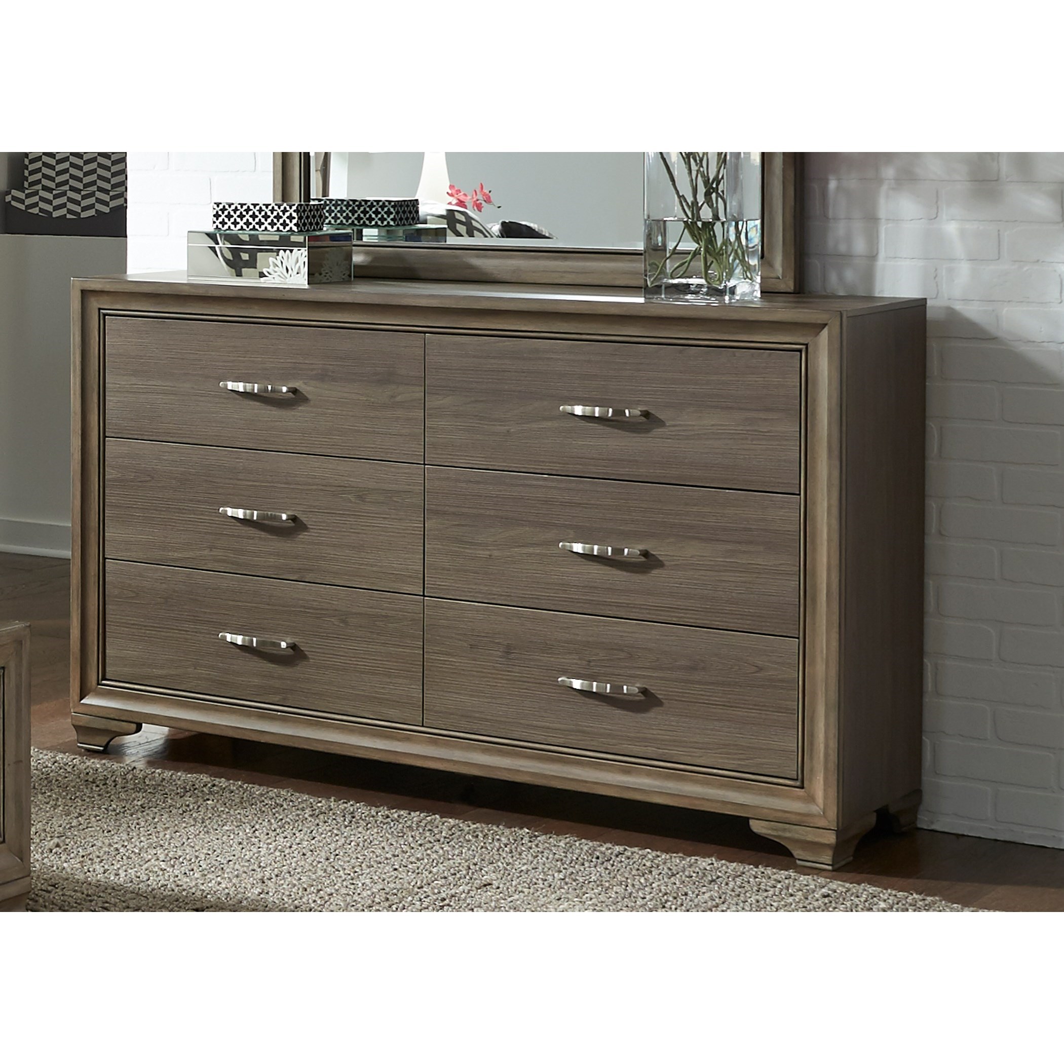 Dresser With 6 Dovetail Drawers By Liberty Furniture Wolf And