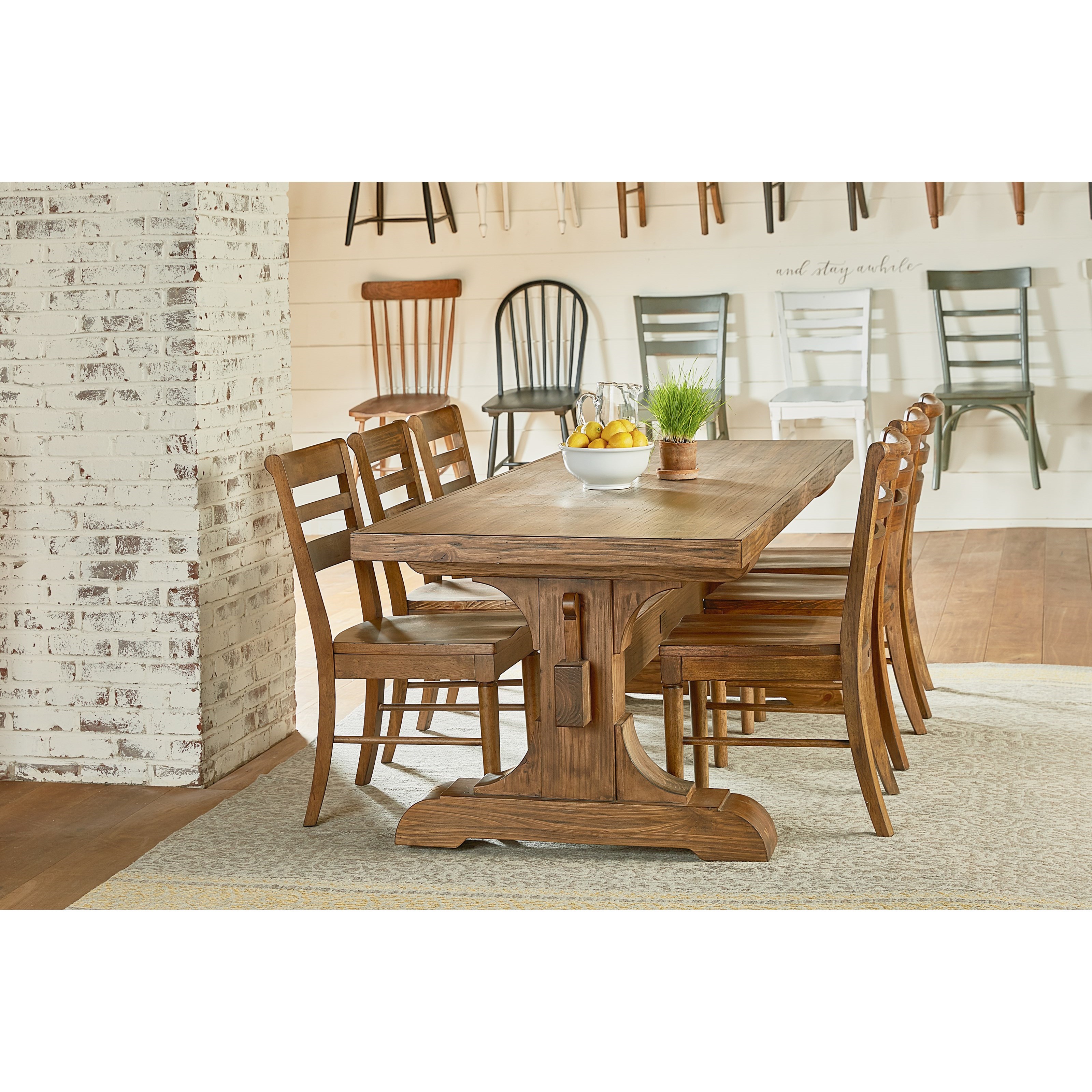 Keyed Trestle Dining Table by Magnolia Home by Joanna Gaines | Wolf ... Keyed Trestle Dining Table by Magnolia Home by Joanna Gaines | Wolf ...