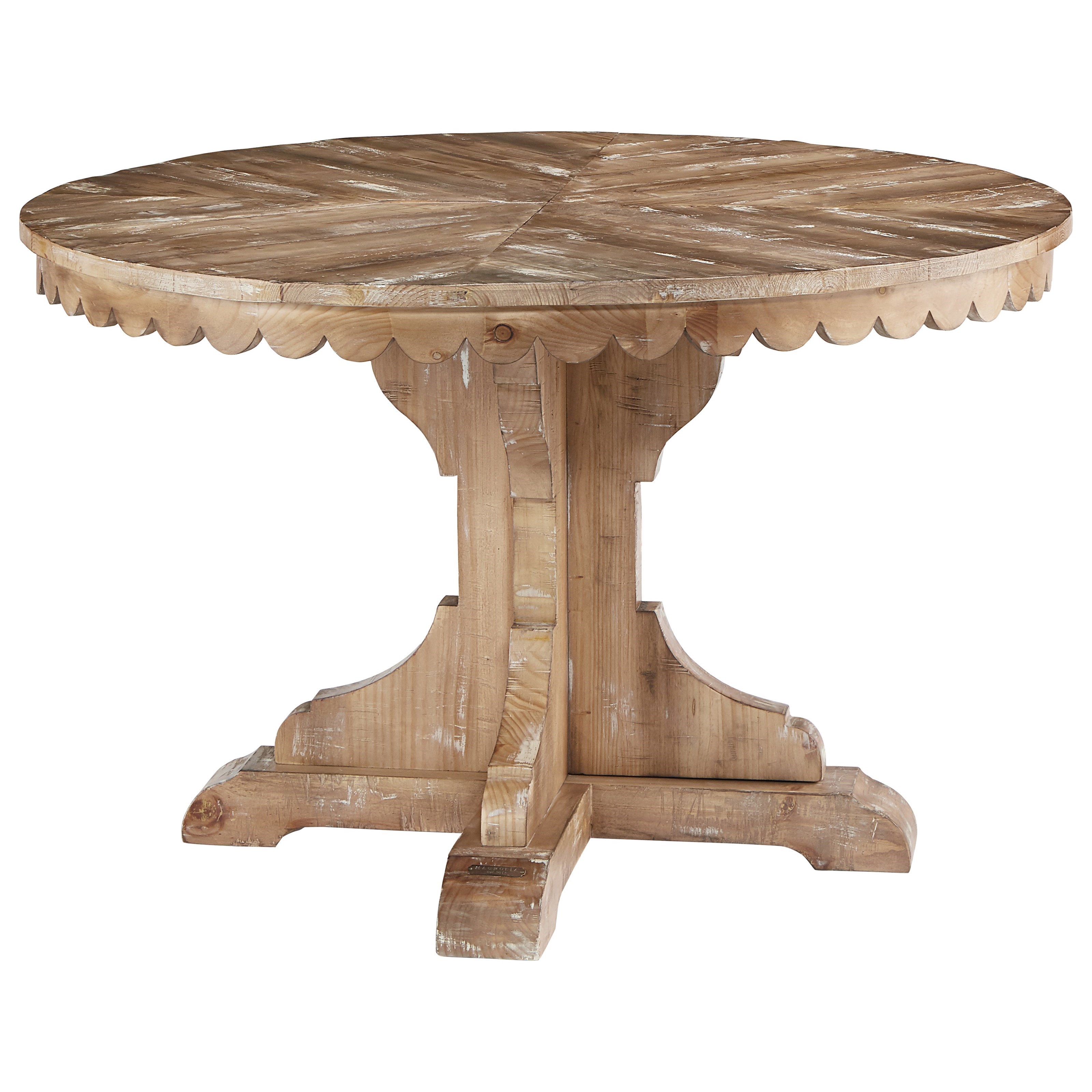 Round Pedestal Table with Scalloped Apron by Magnolia Home by Joanna