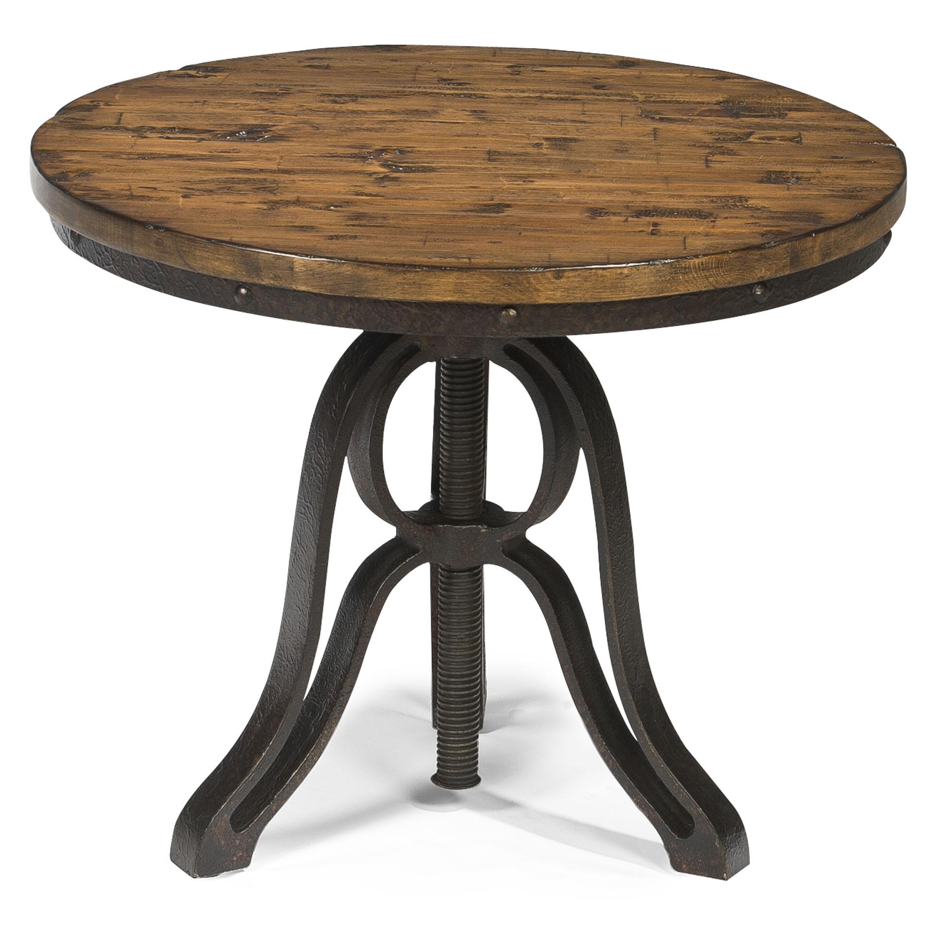 Industrial Style Round End Table with Adjustable Height by Industrial Style Round End Table with Adjustable Height by