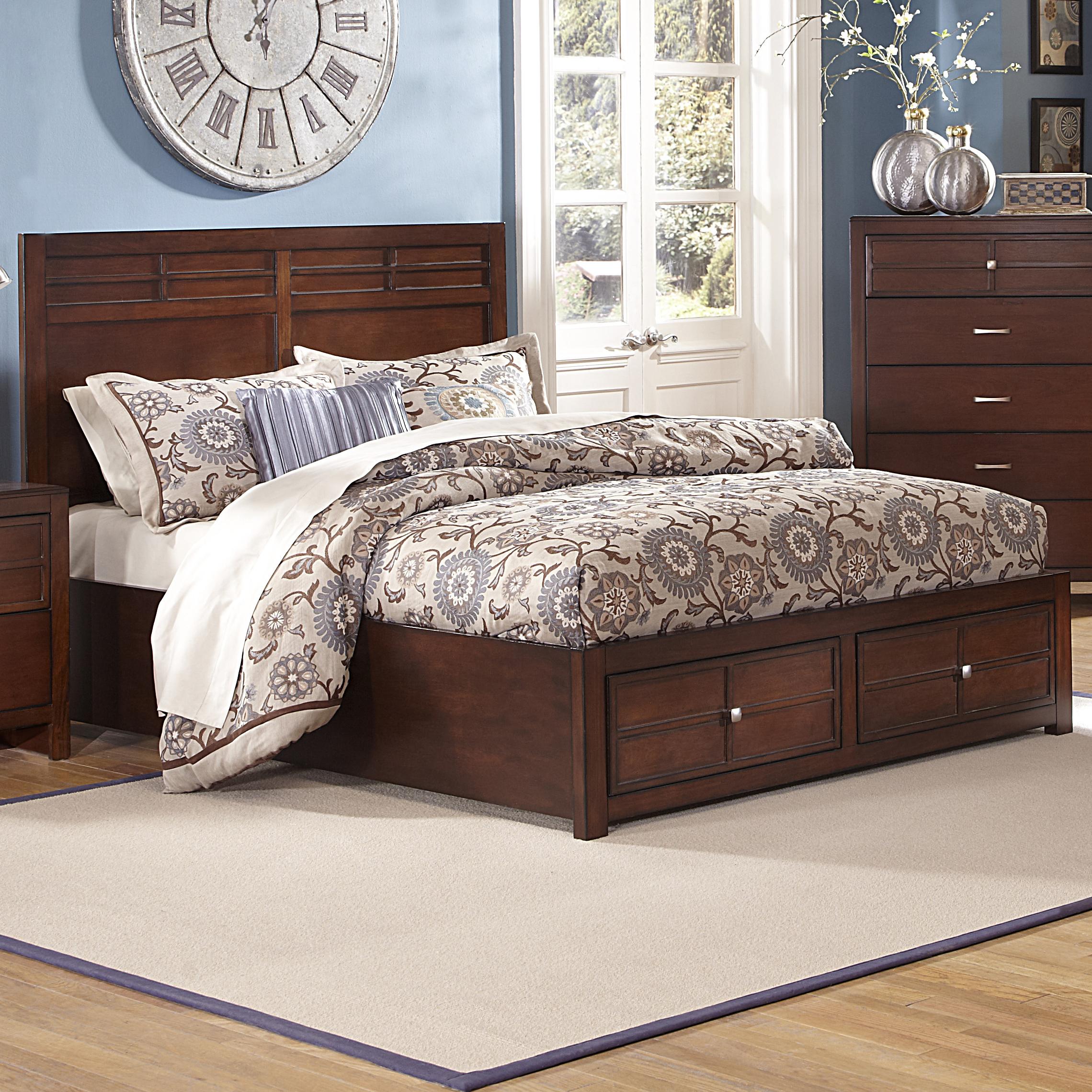 King Low Profile Bed with Storage Footboard by New Classic