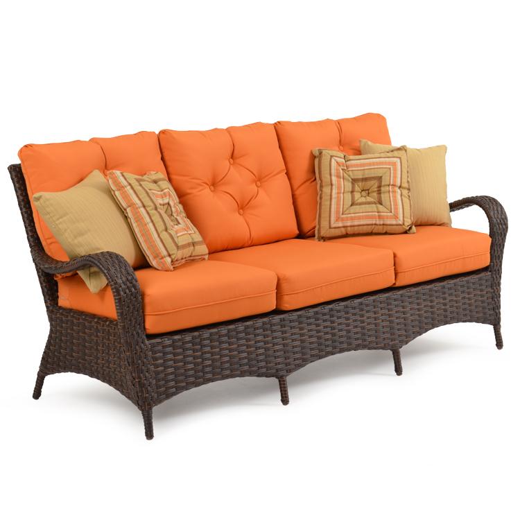 outdoor sofa w throw pillows by palm springs rattan wolf and