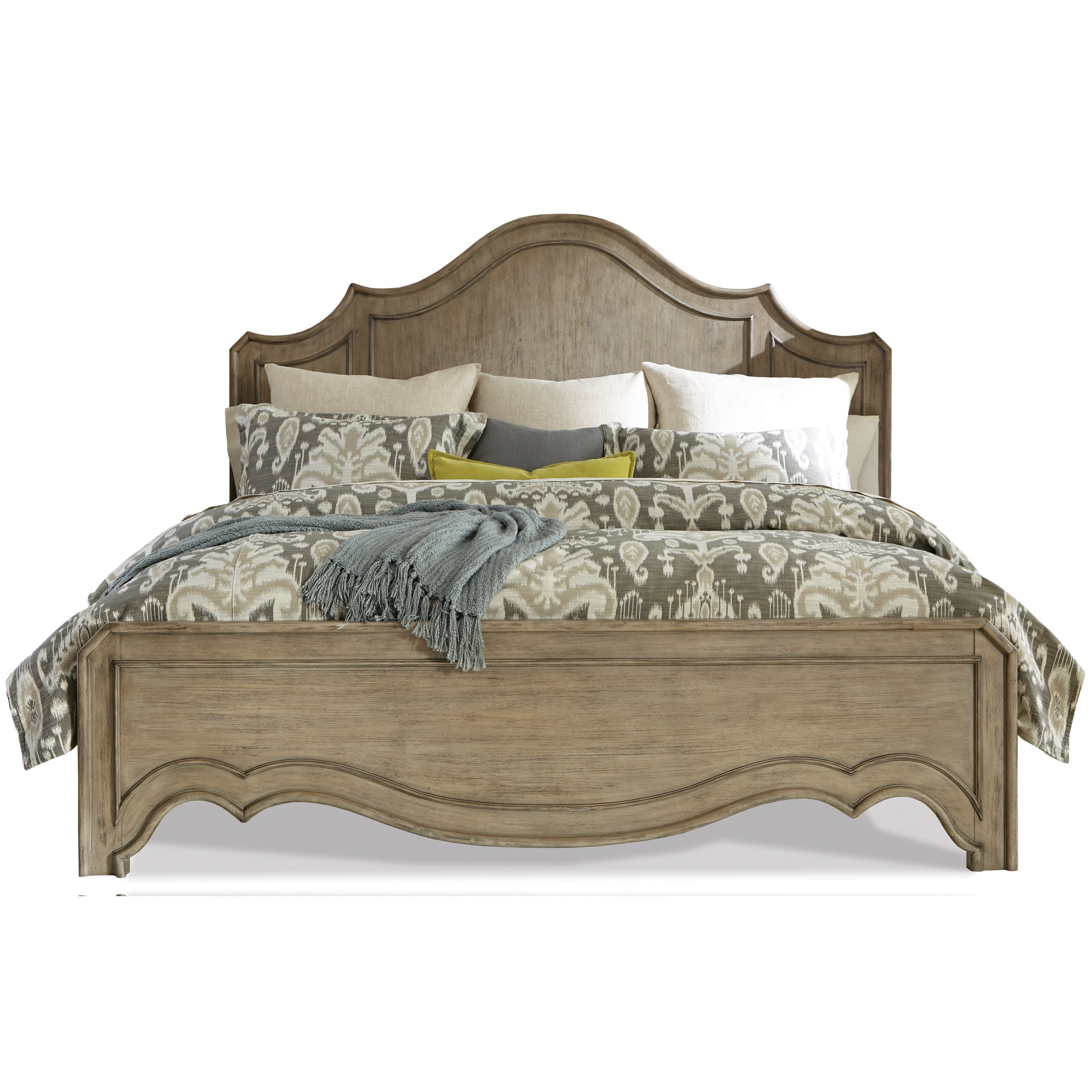 Queen Curved Panel Bed in Sun Drenched Acacia Finish by Riverside