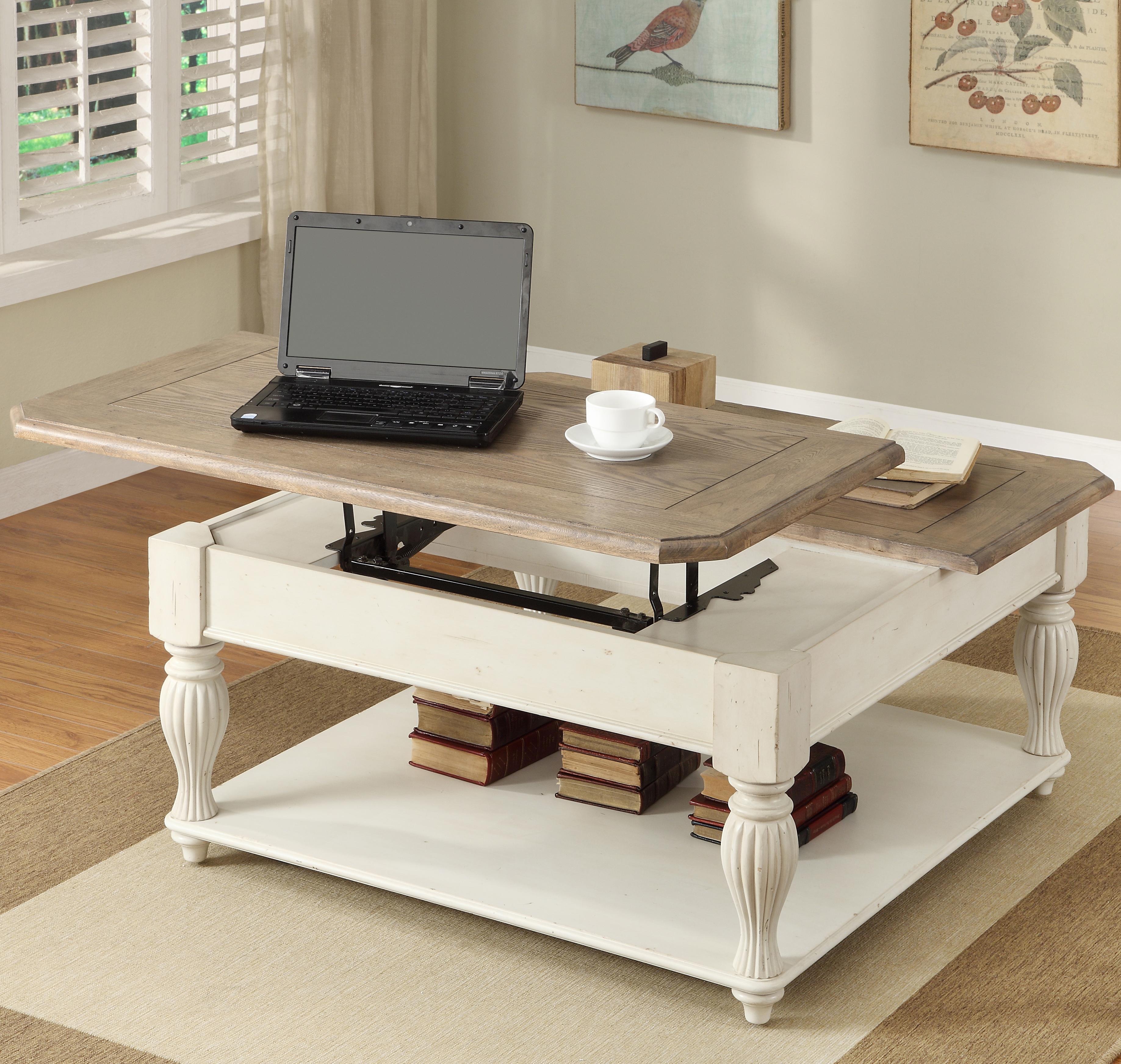 Square Lift Top Coffee Table With Fixed Bottom Shelf Riverside in Amazing and Interesting 2 square coffee tables for  Home