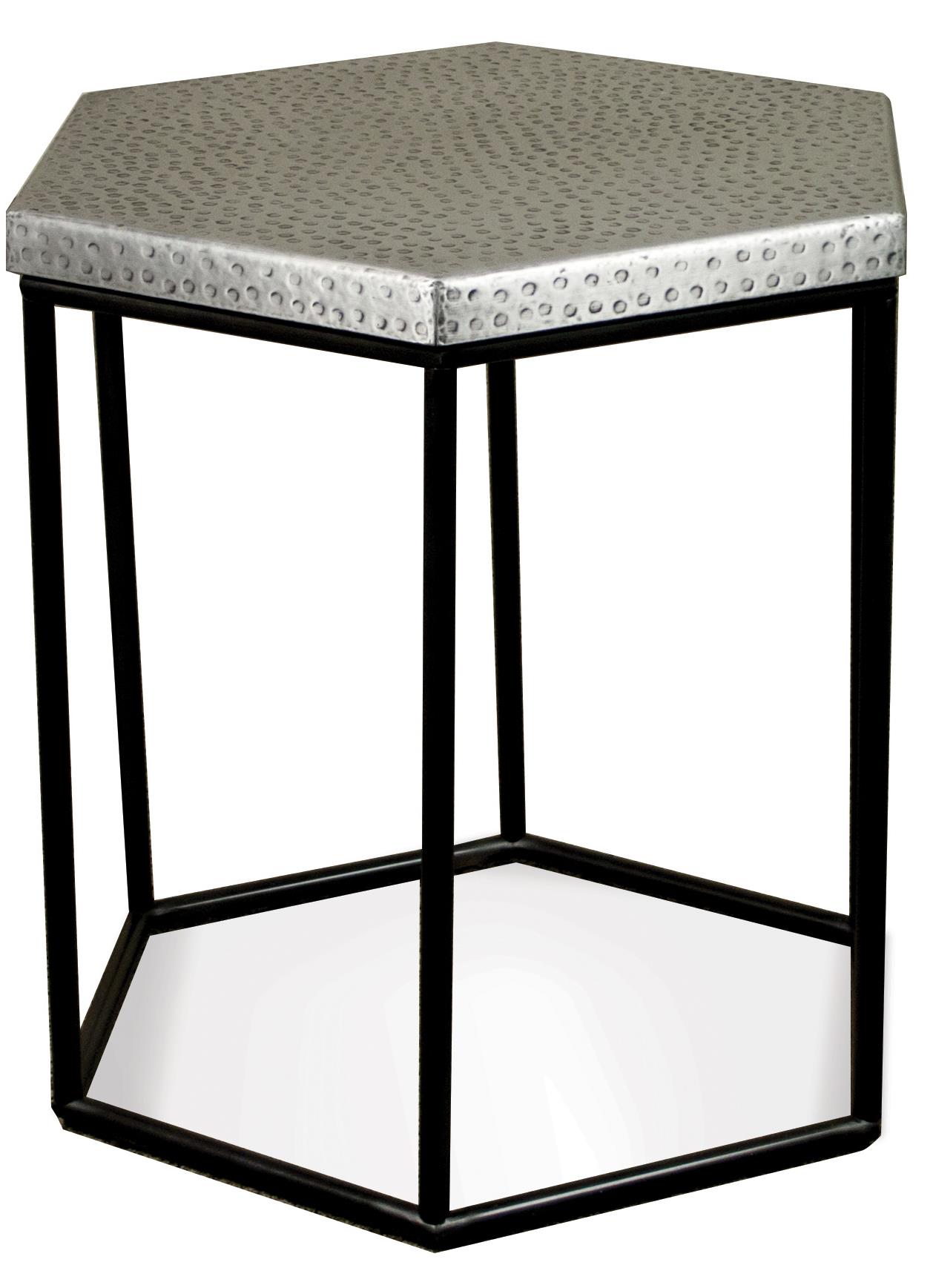 Industrial hexagon side table