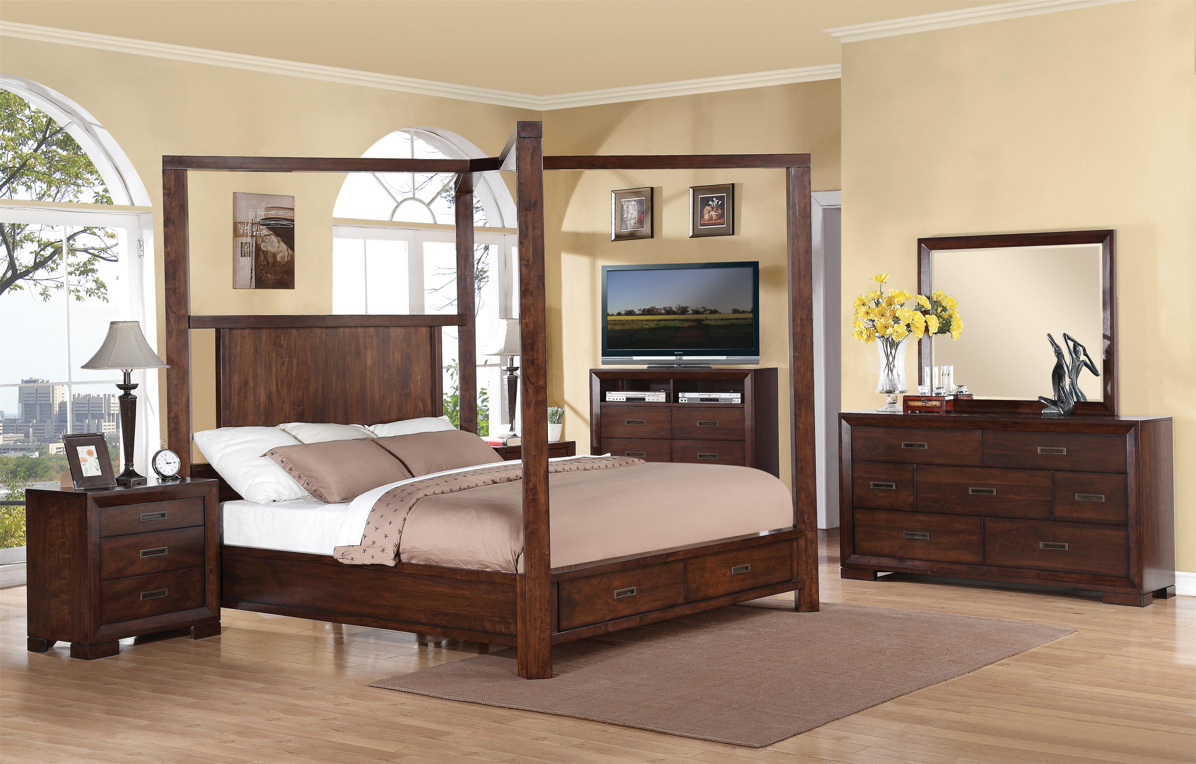 Cal King Canopy Storage Bed by Riverside Furniture