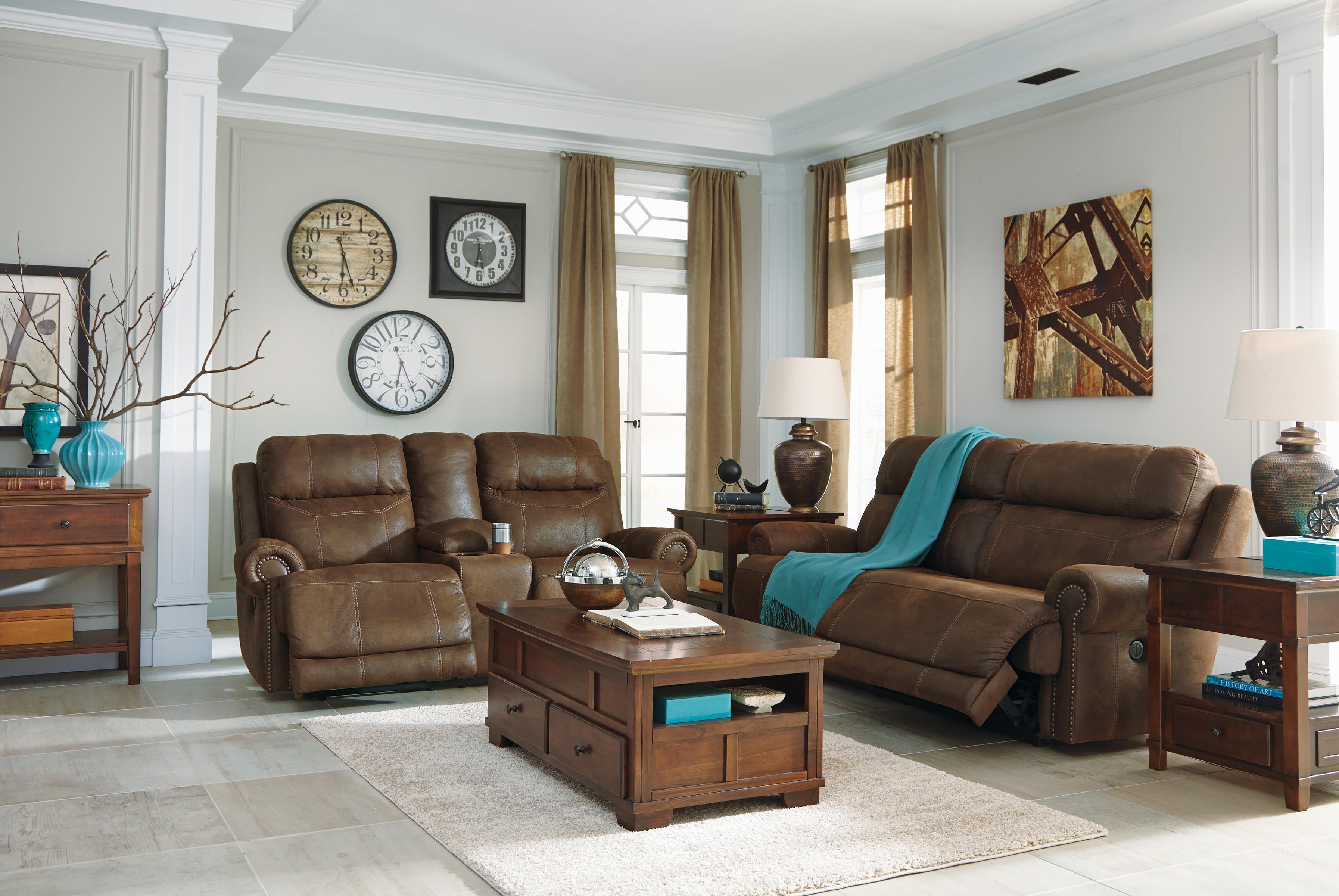 2 Seat Reclining Sofa with Rolled Arms and Nailhead Trim by 2 Seat Reclining Sofa with Rolled Arms and Nailhead Trim by