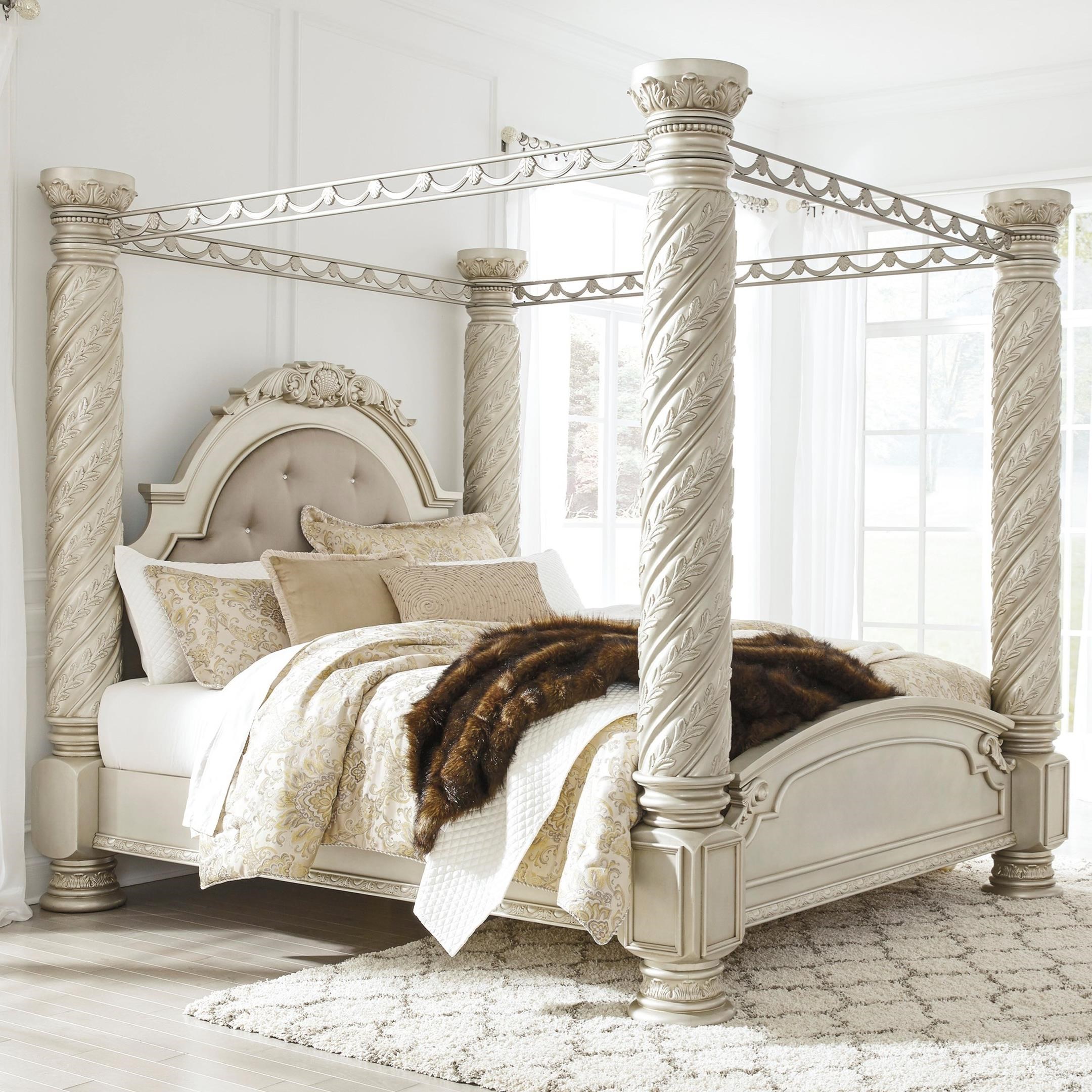 Traditional King Poster Canopy Bed with Large Posts by ... Traditional King Poster Canopy Bed with Large Posts by ...