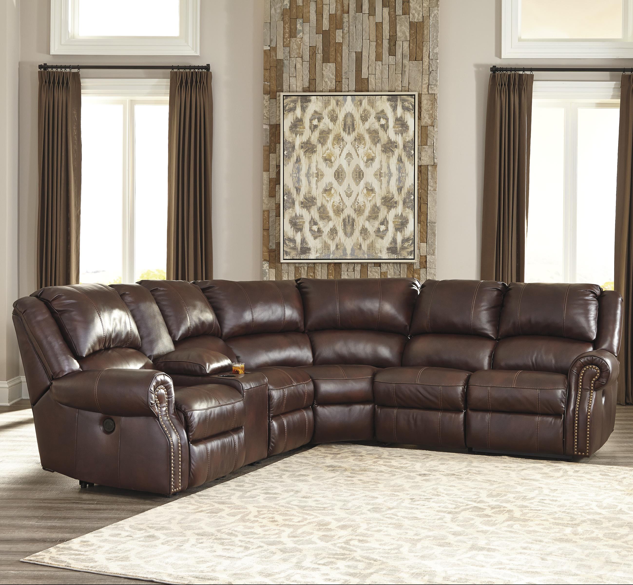6 Piece Power Reclining Sectional with Console & 2 Armless