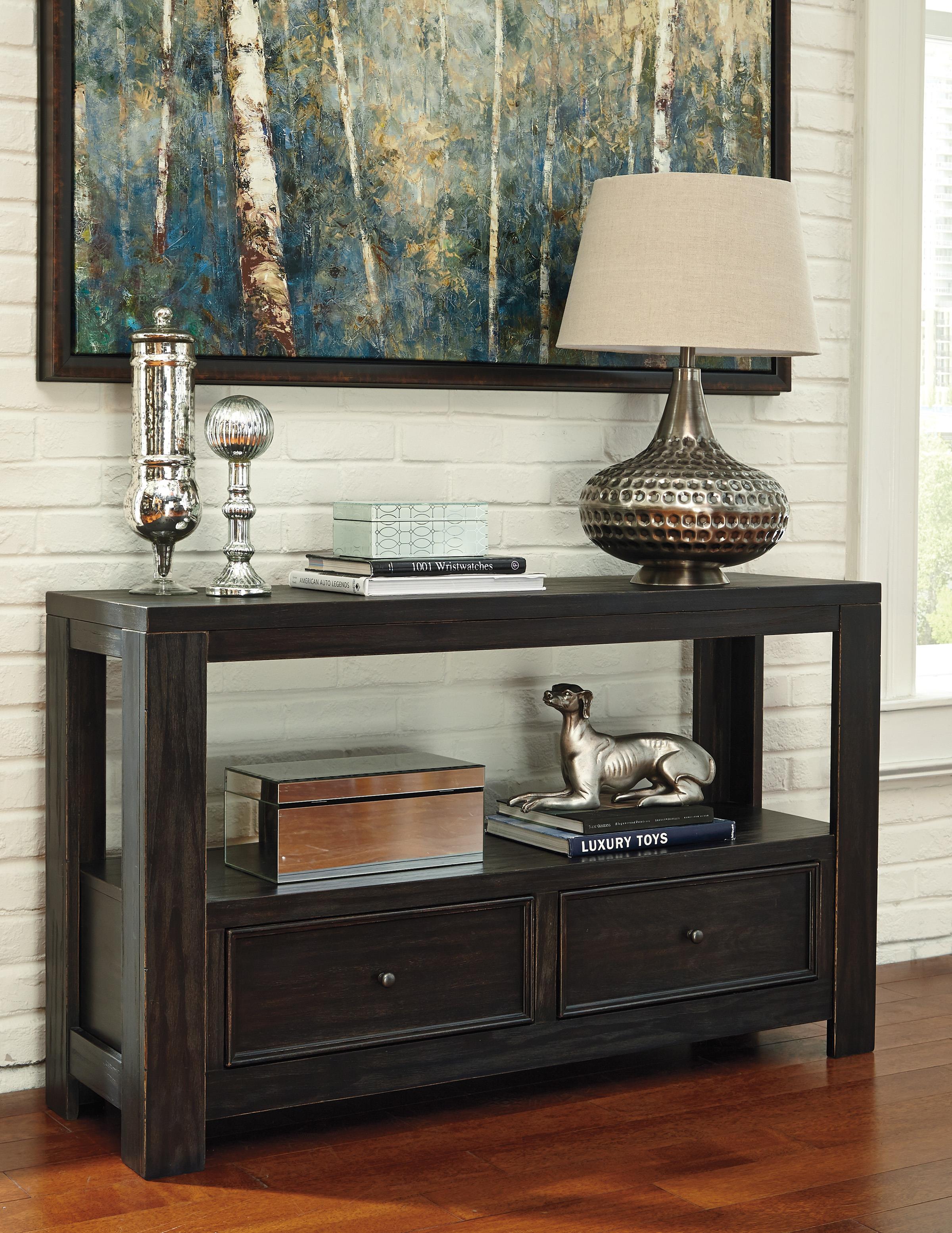 Sofa Tables rustic distressed black sofa table with 2 drawers by Sofa Tables rustic distressed black sofa table with 2 drawers by